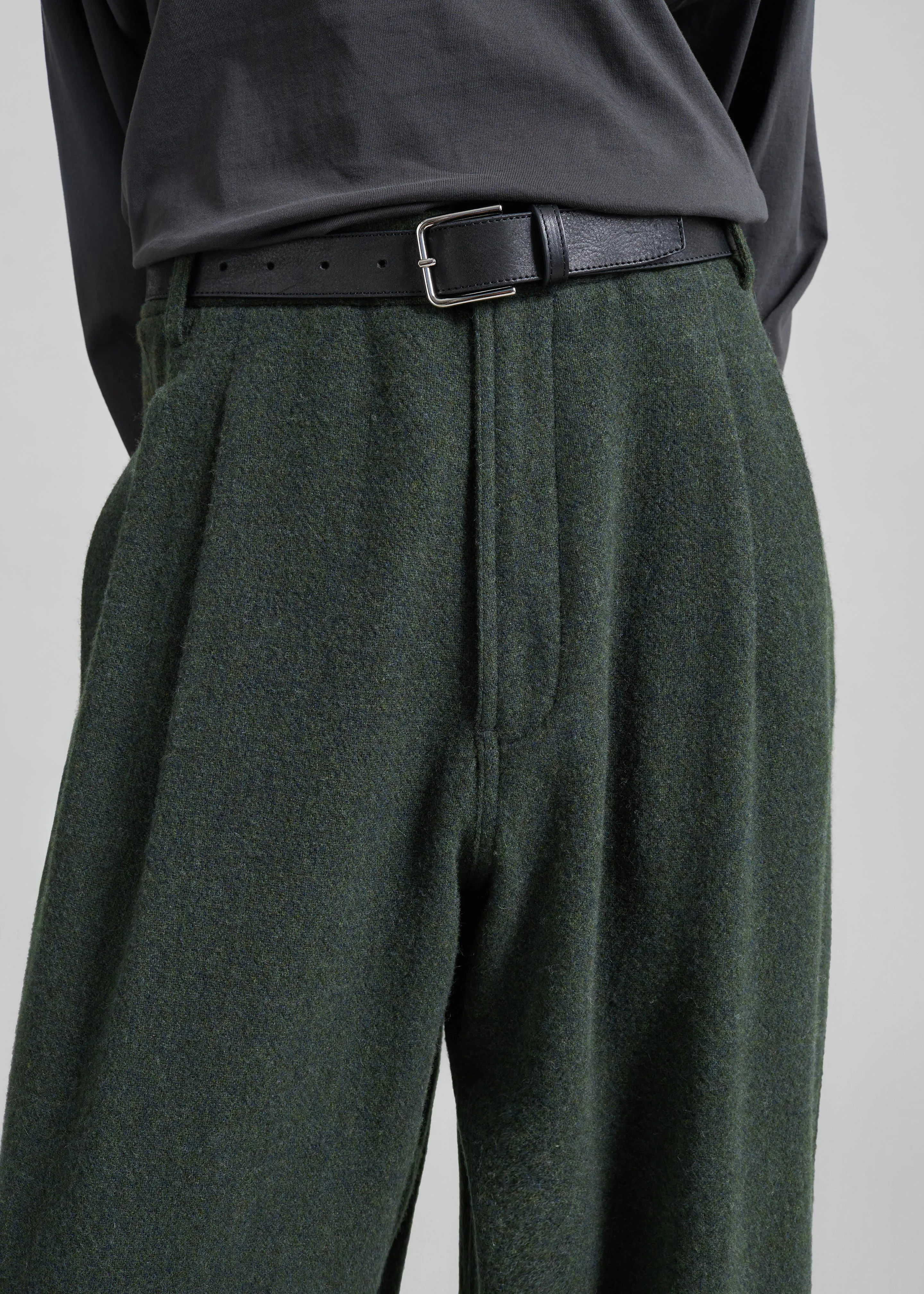 Darkpark Phebe Wool Wide Leg Pants - Green sold by Frankie Shop product image thumbnail 3