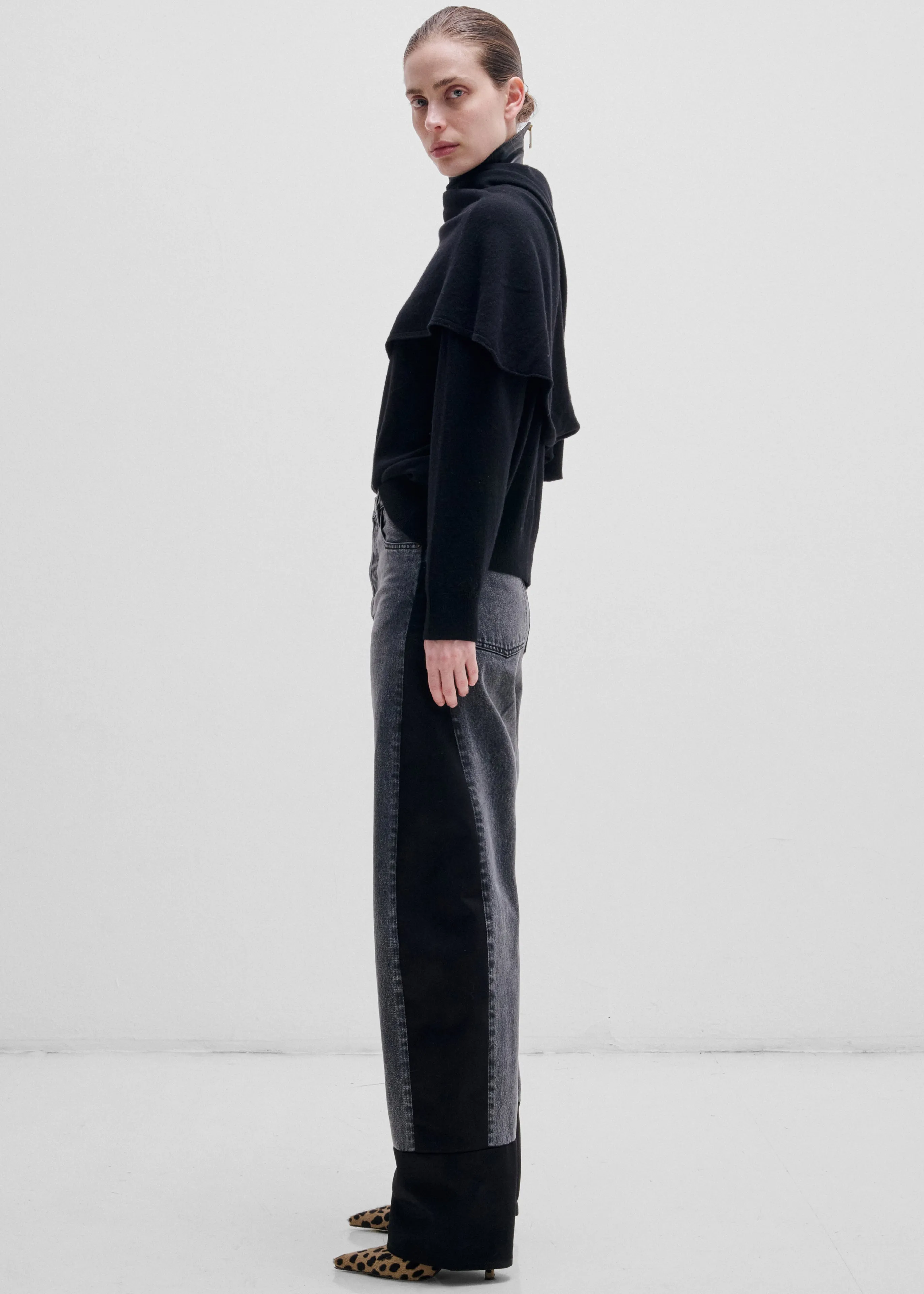 Darkpark Addison Wool Knit Scarf Top - Black sold by Frankie Shop product image thumbnail 5