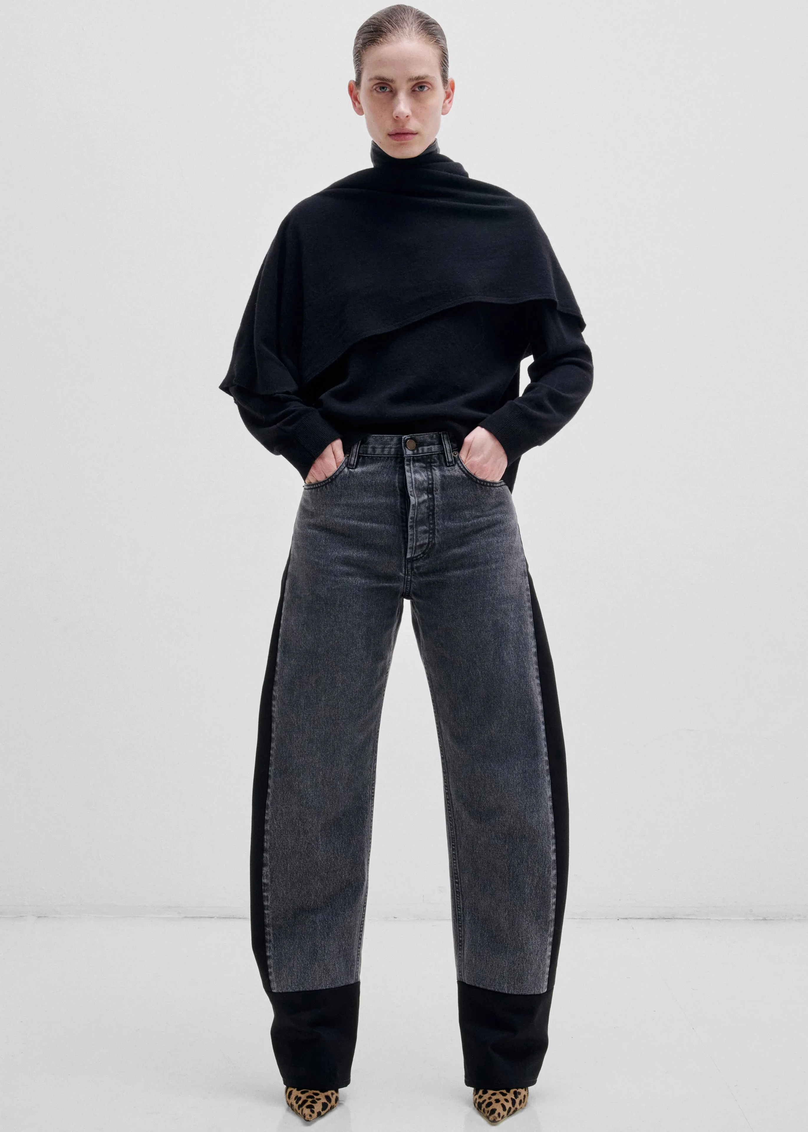 Darkpark Addison Wool Knit Scarf Top - Black sold by Frankie Shop product image thumbnail 3