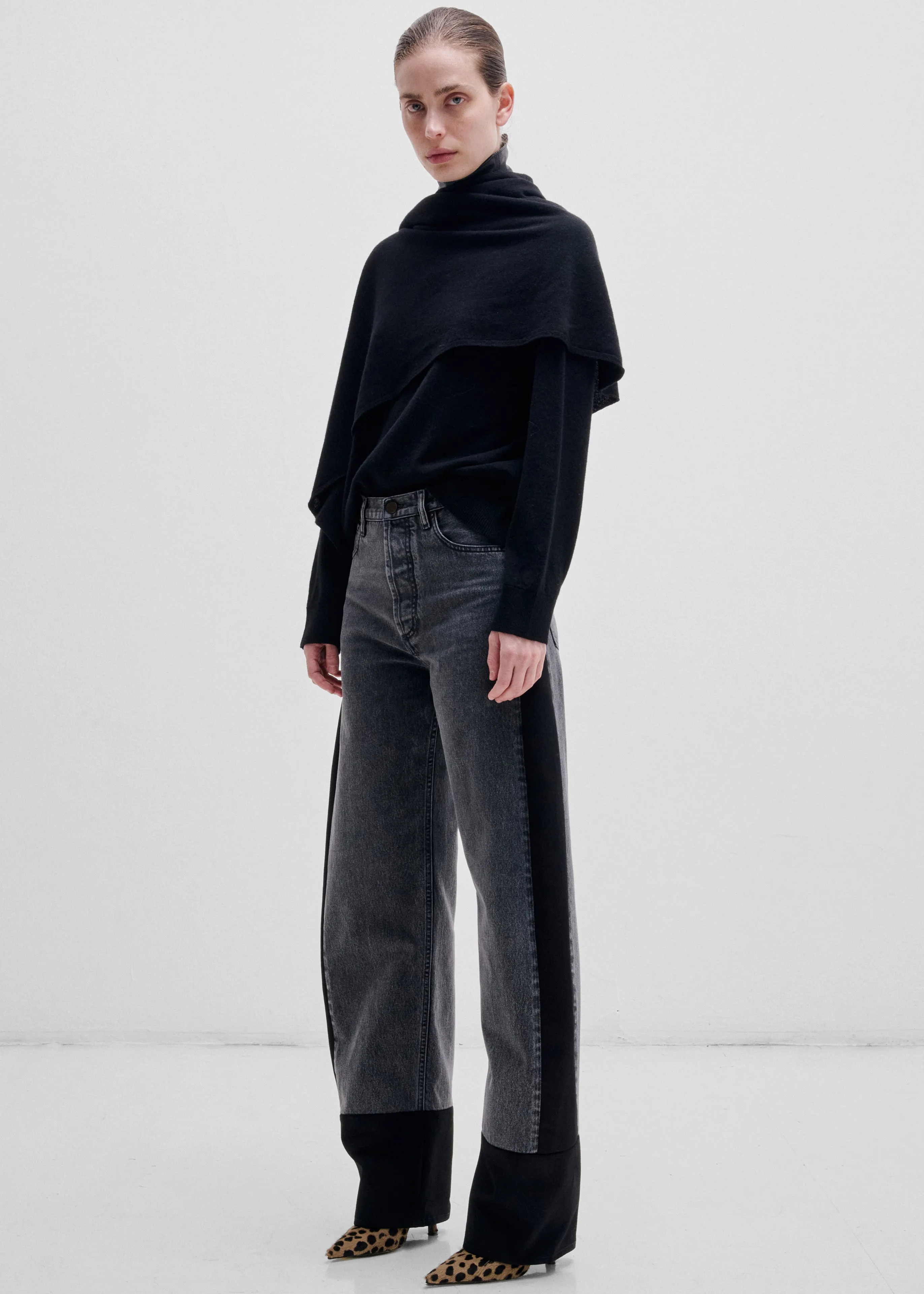 Darkpark Addison Wool Knit Scarf Top - Black sold by Frankie Shop product image thumbnail 4