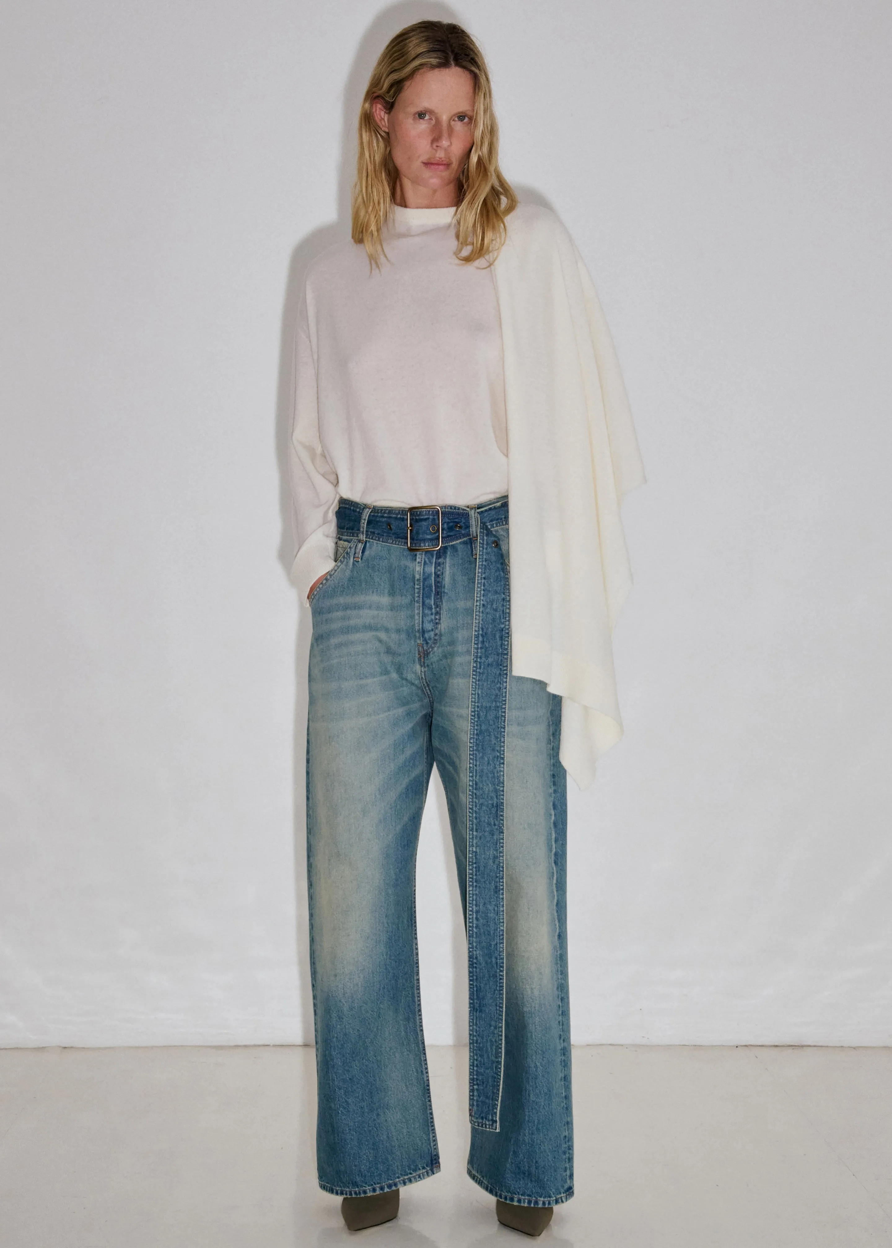 Darkpark Addison Wool Knit Scarf Top - White sold by Frankie Shop product image thumbnail 5