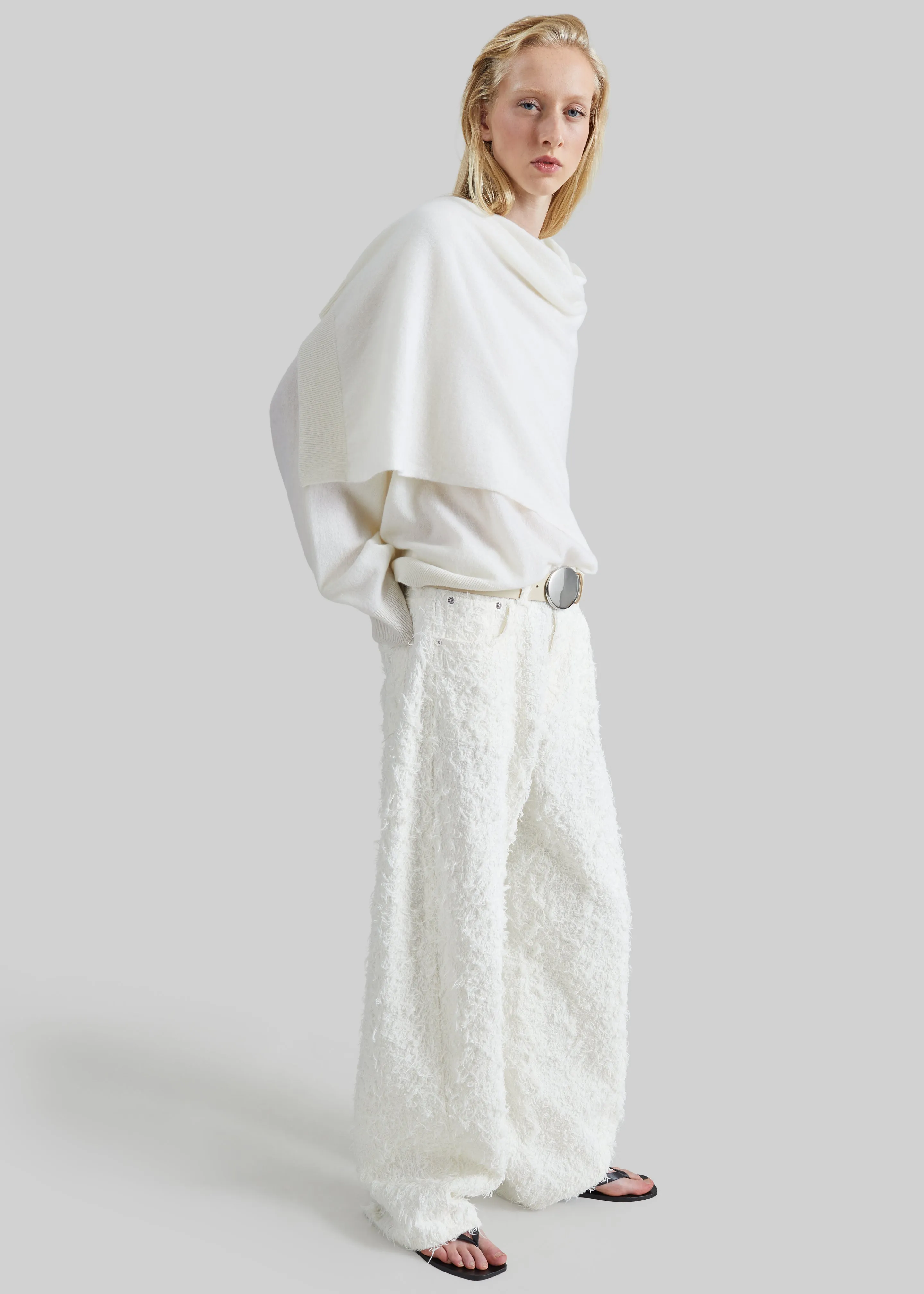 Darkpark Addison Wool Knit Scarf Top - White sold by Frankie Shop product image thumbnail 4