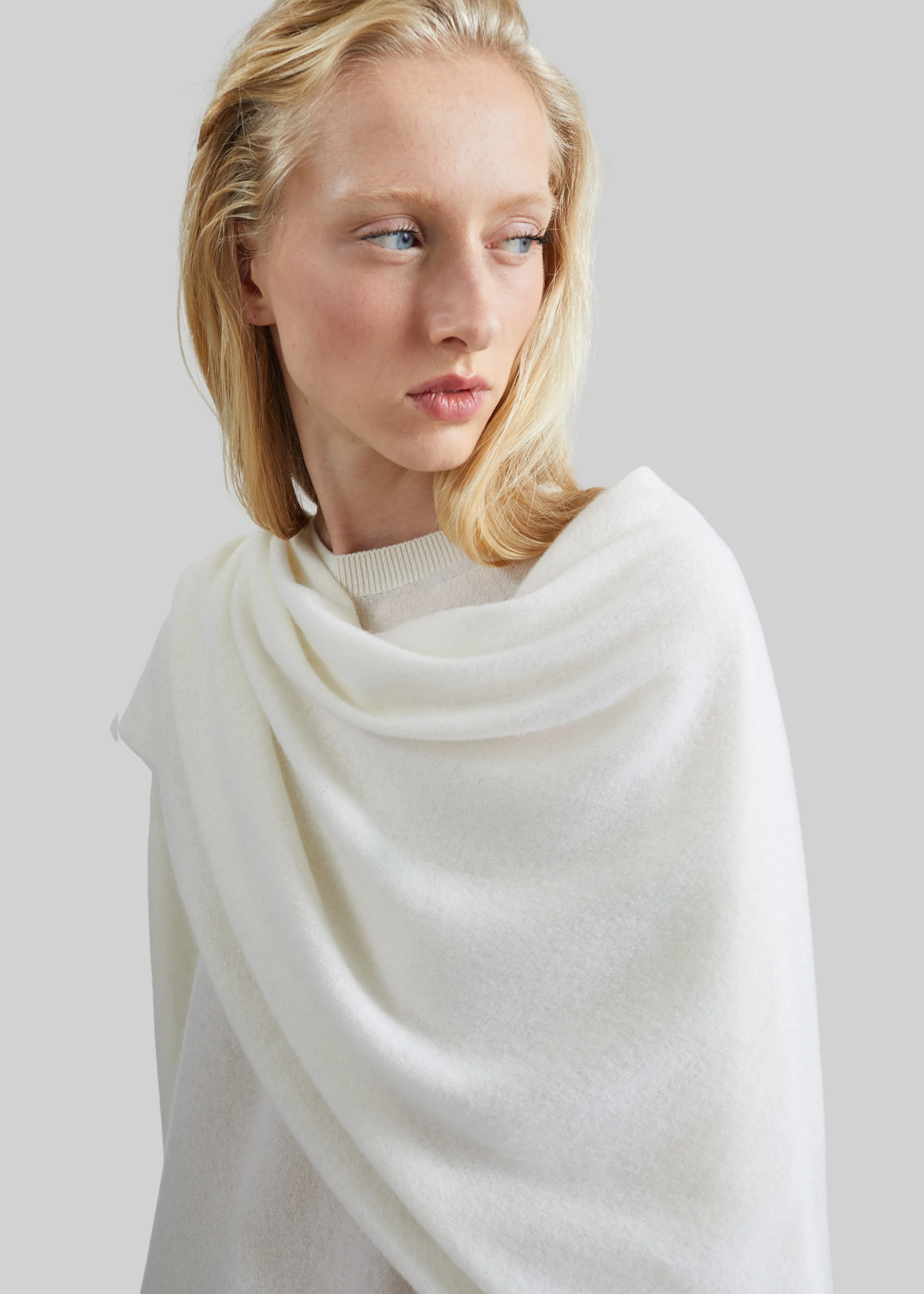 Darkpark Addison Wool Knit Scarf Top - White sold by Frankie Shop product image thumbnail 2