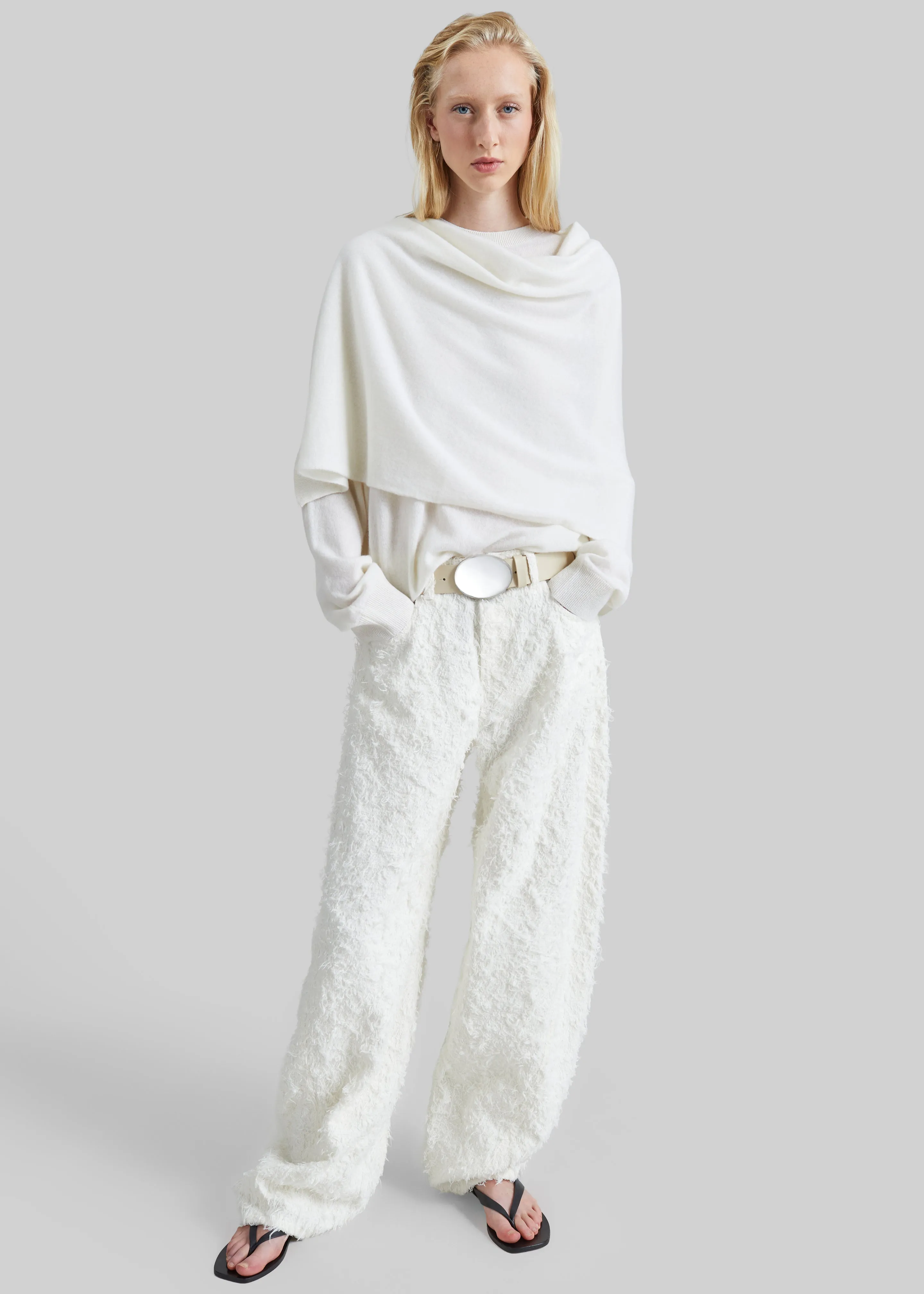 Darkpark Addison Wool Knit Scarf Top - White sold by Frankie Shop product image thumbnail 3