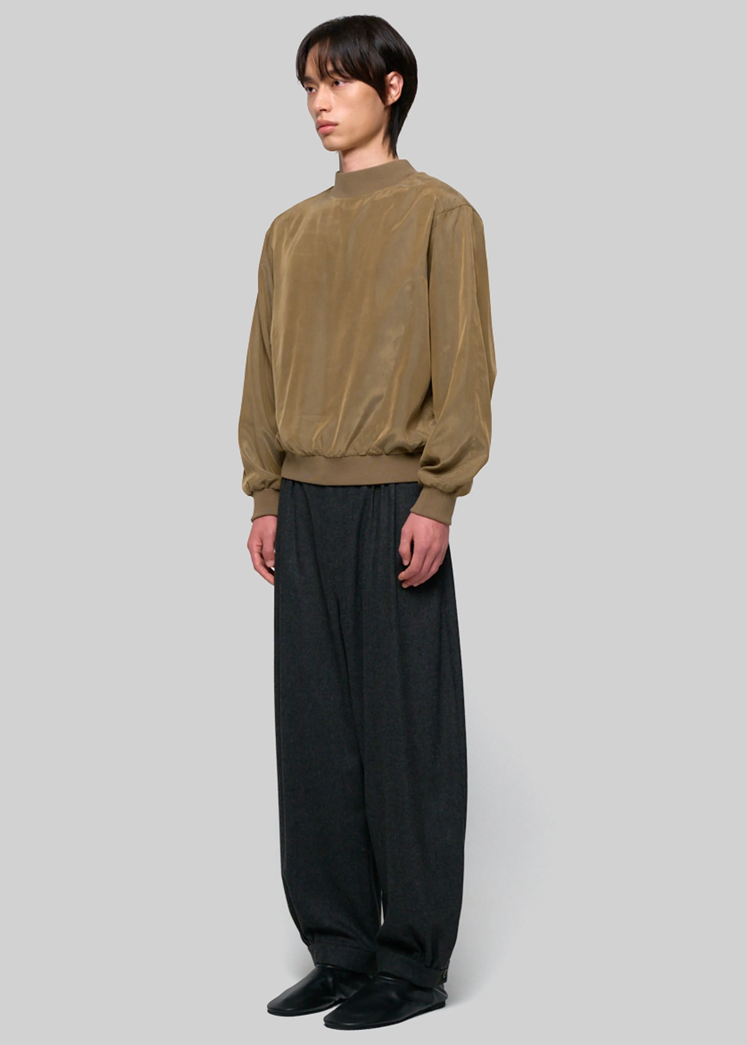 Amomento Cupro Ribbed Pullover - Khaki sold by Frankie Shop product image thumbnail 2