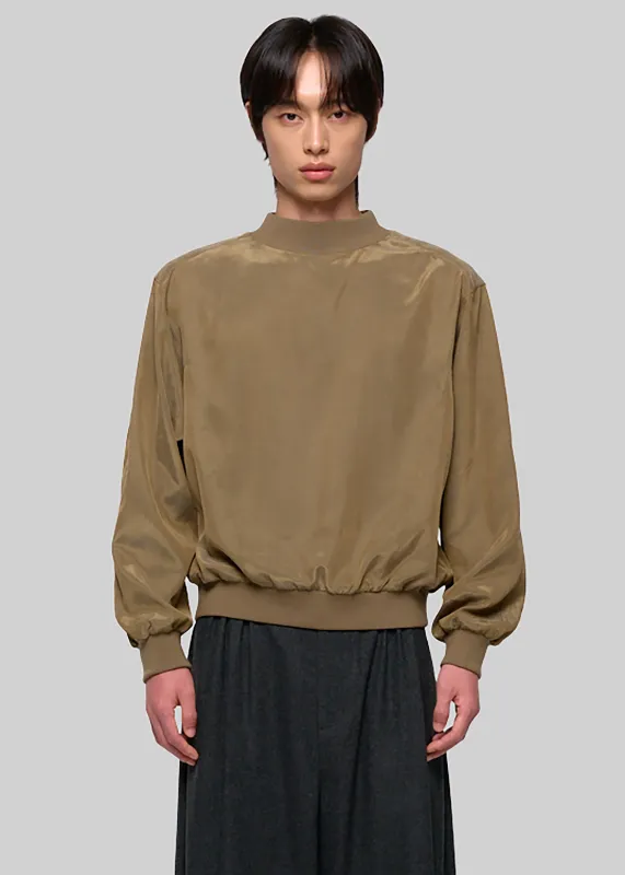 Amomento Cupro Ribbed Pullover - Khaki made by Amomento
