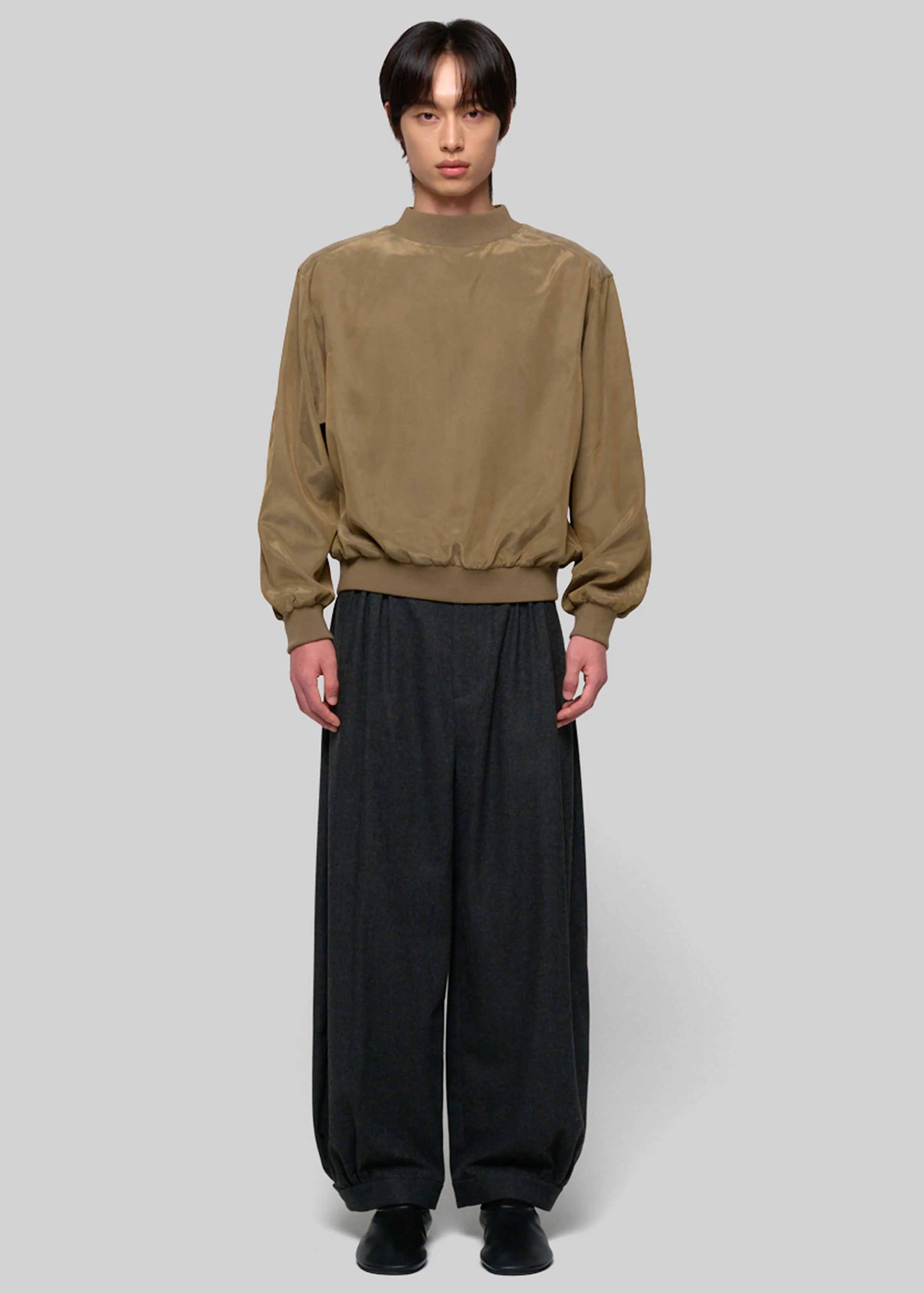 Amomento Cupro Ribbed Pullover - Khaki sold by Frankie Shop product image thumbnail 3