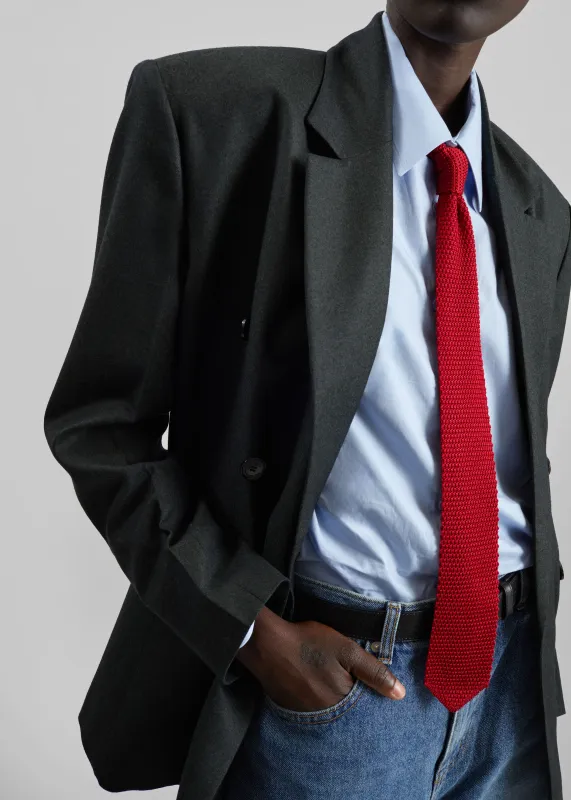 Zira Knitted Silk Tie - Red made by Frankie Shop