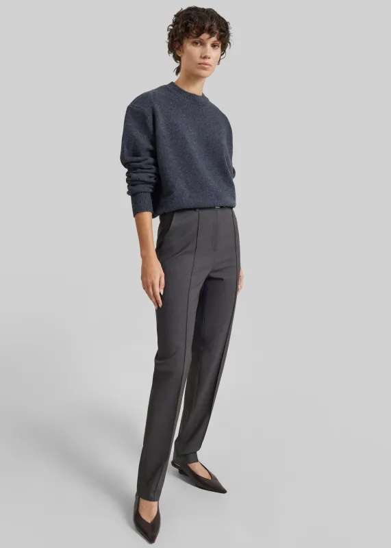 Loulou de Saison Malka Lds Fitted Leg Trousers - Brown Melange made by Loulou De Saison
