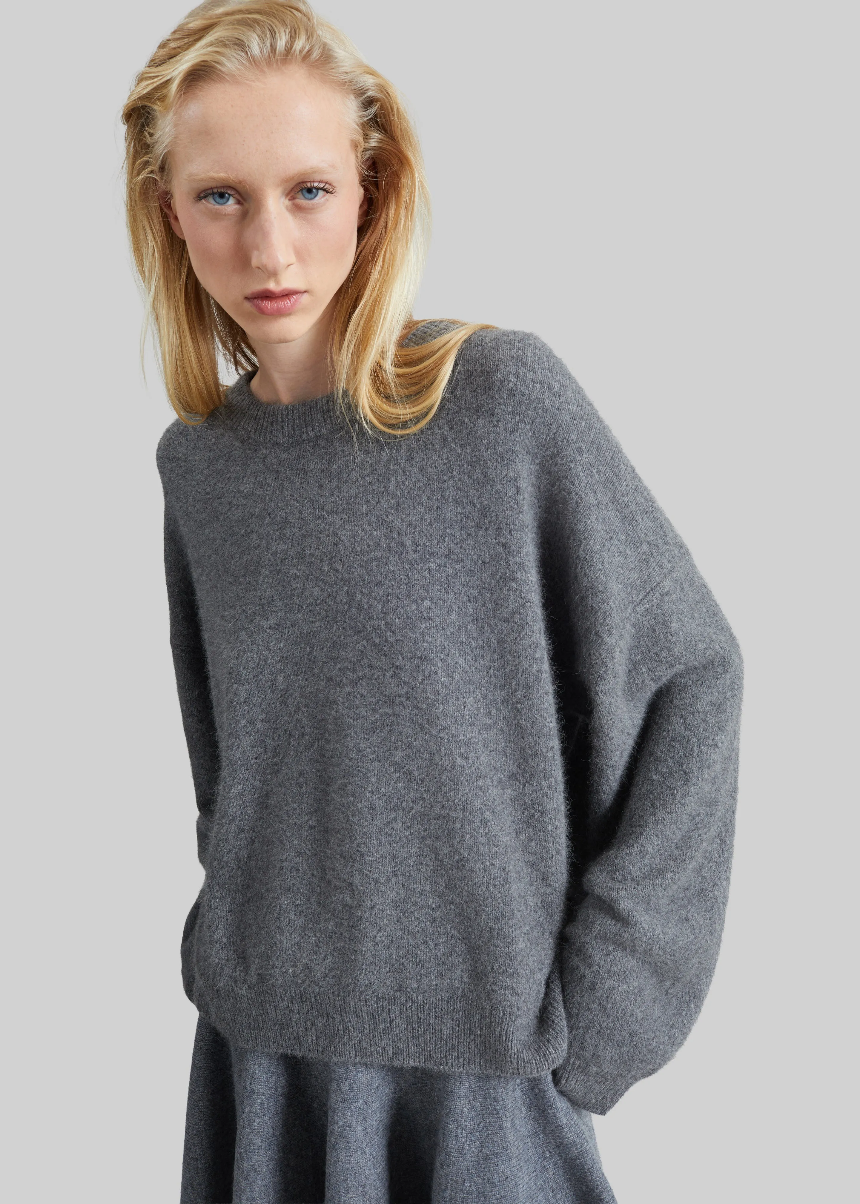 By Malene Birger Bradley Wool Sweater - Grey Melange sold by Frankie Shop