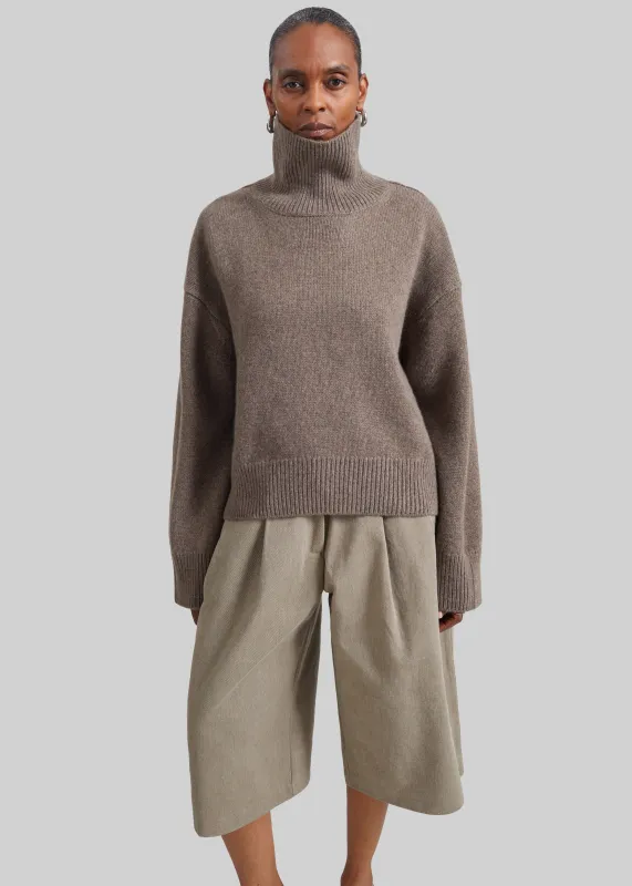 Loulou de Saison Jonah Cashmere Sweater - Nutmeg Melange made by Loulou De Saison