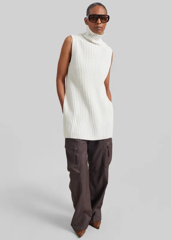 Loulou de Saison Becca Stand Collar Sweater Vest - Ivory made by Loulou De Saison