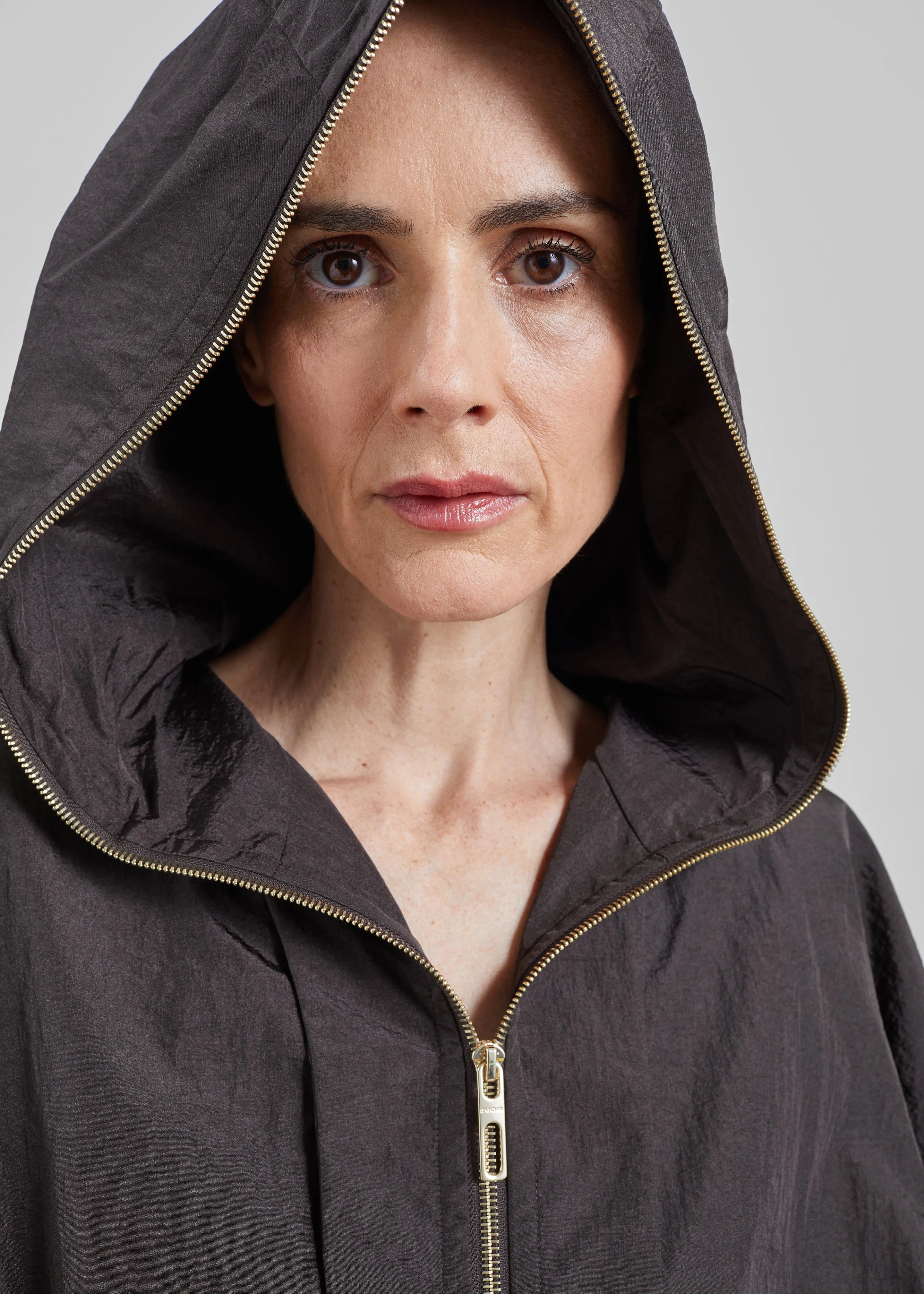 Sportmax Ronchi Short Crinkled Raincoat - Dark Brown sold by Frankie Shop product image thumbnail 2