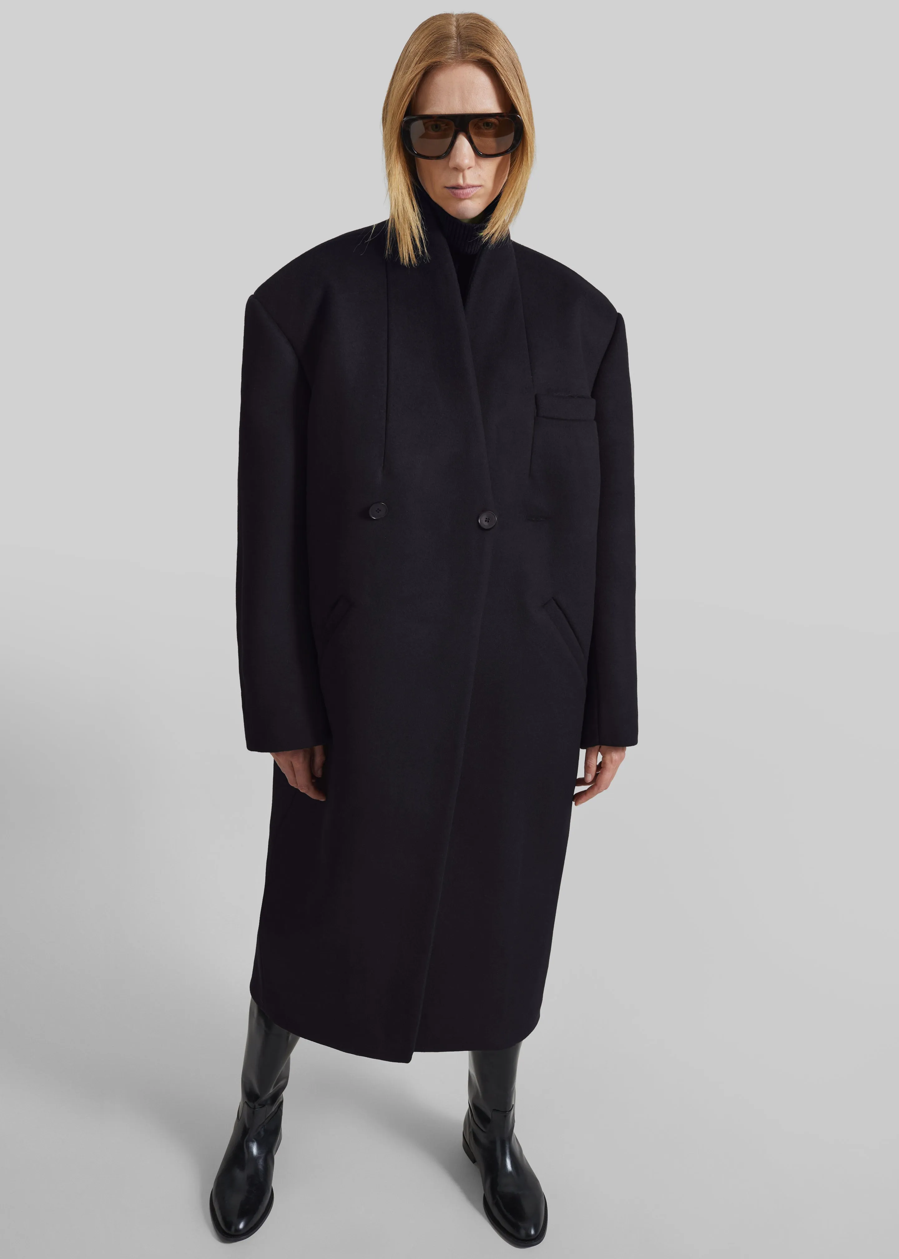 Brea Collarless Coat - Black sold by Frankie Shop product image thumbnail 4