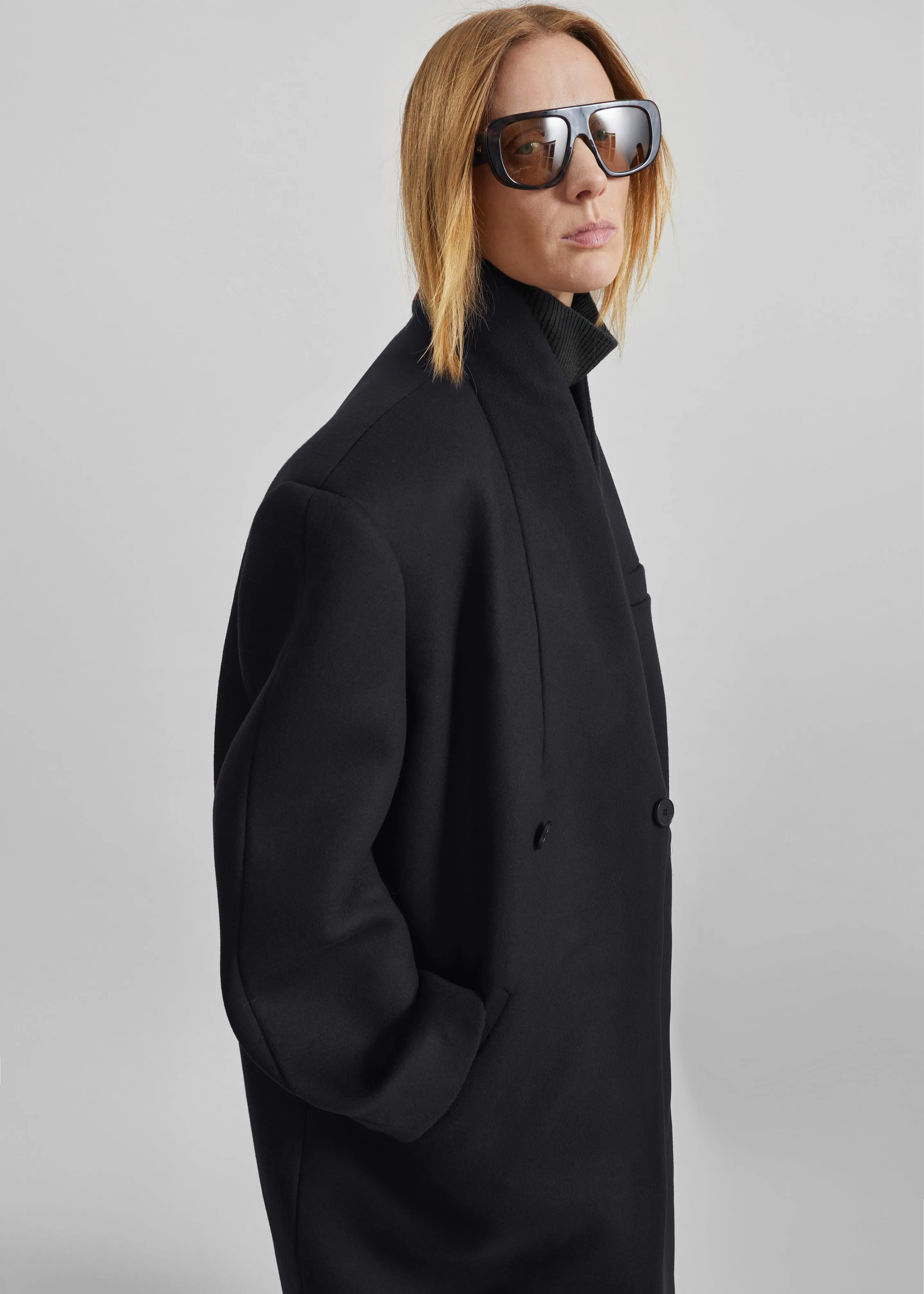 Brea Collarless Coat - Black sold by Frankie Shop product image thumbnail 3