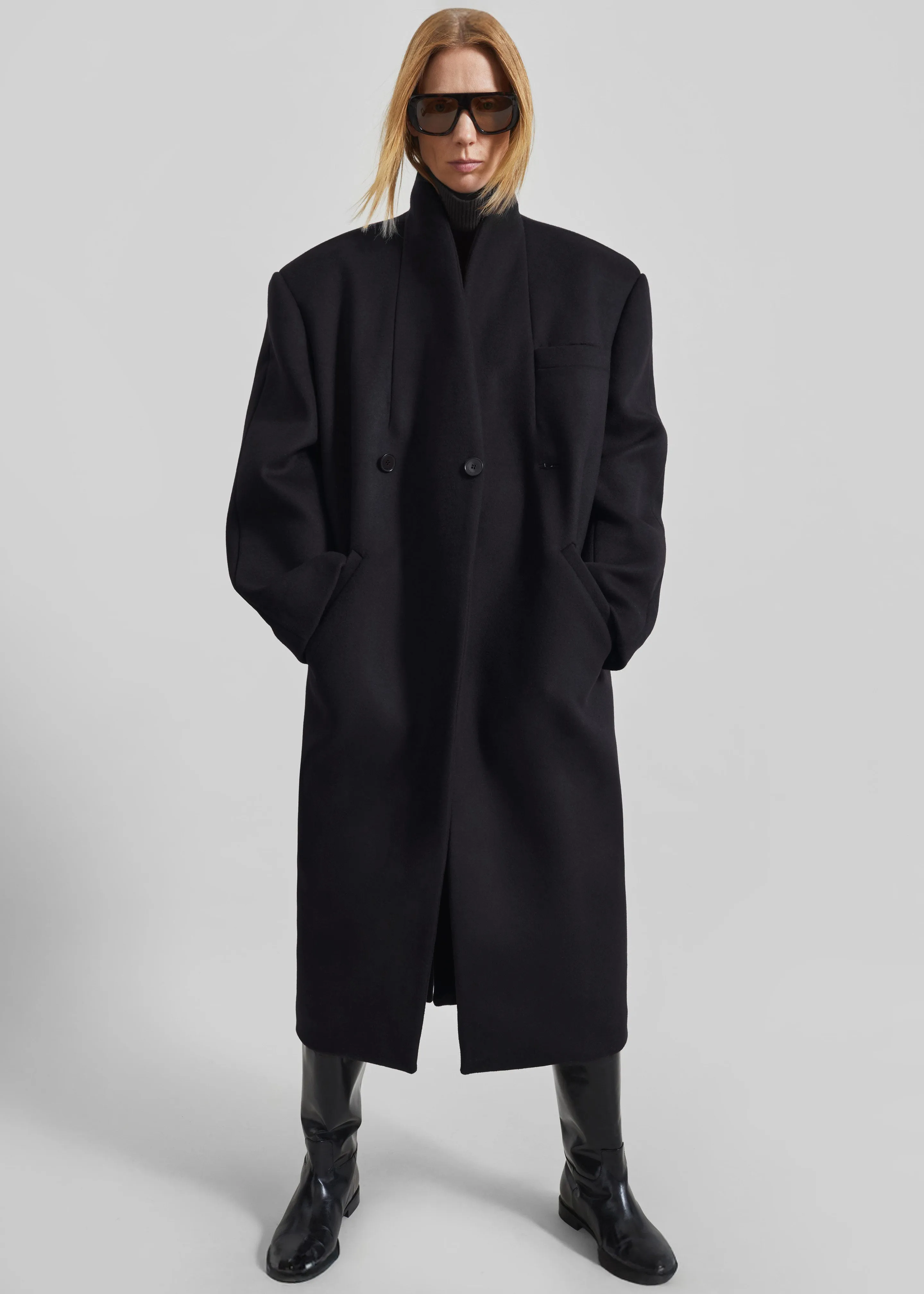 Brea Collarless Coat - Black sold by Frankie Shop product image thumbnail 2