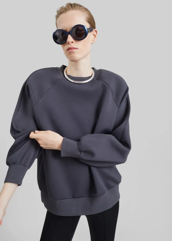 Leian Neoprene Padded Sweatshirt - Grey Melange made by Frankie Shop
