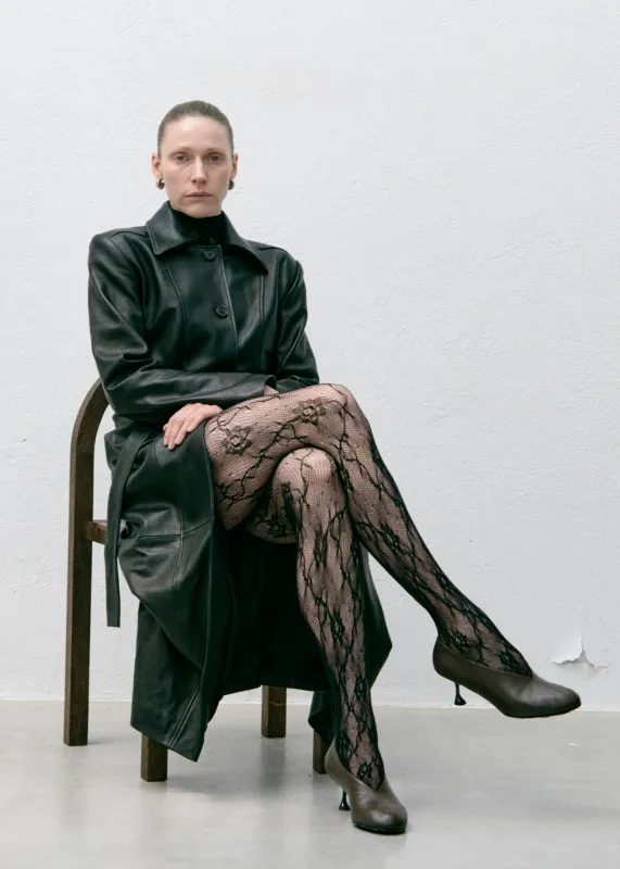 Swedish Stockings Nova Lace Tights - Black made by SWEDISH STOCKINGS