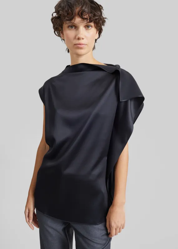Sportmax Lana Silk Top - Black made by Sportmax