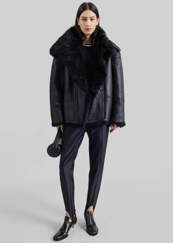 Viola Funnel Neck Jacket - Black made by Frankie Shop