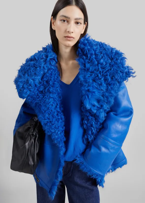 Viola Funnel Neck Jacket - Cobalt made by Frankie Shop