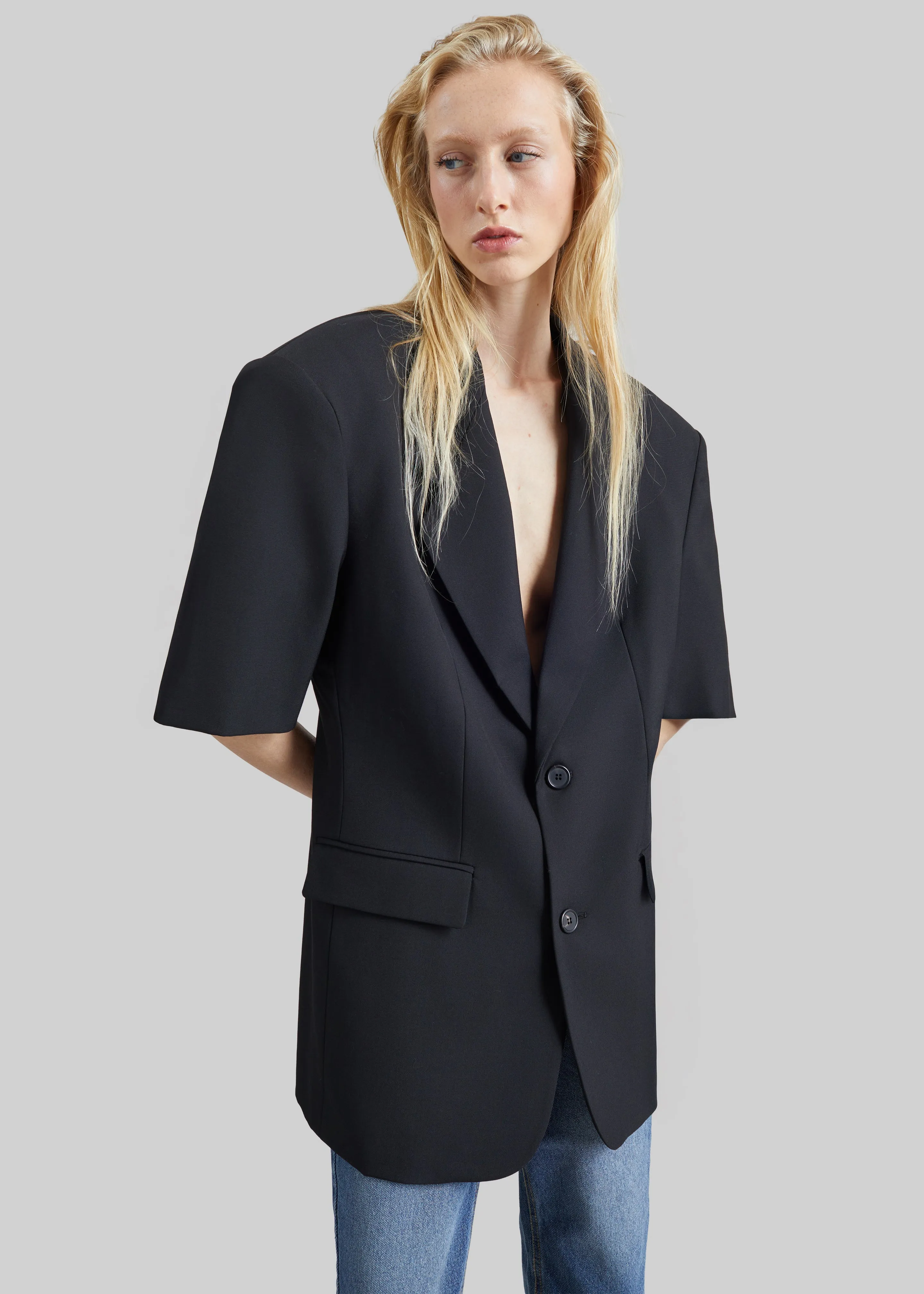 Ivora Short Sleeve Blazer - Black sold by Frankie Shop