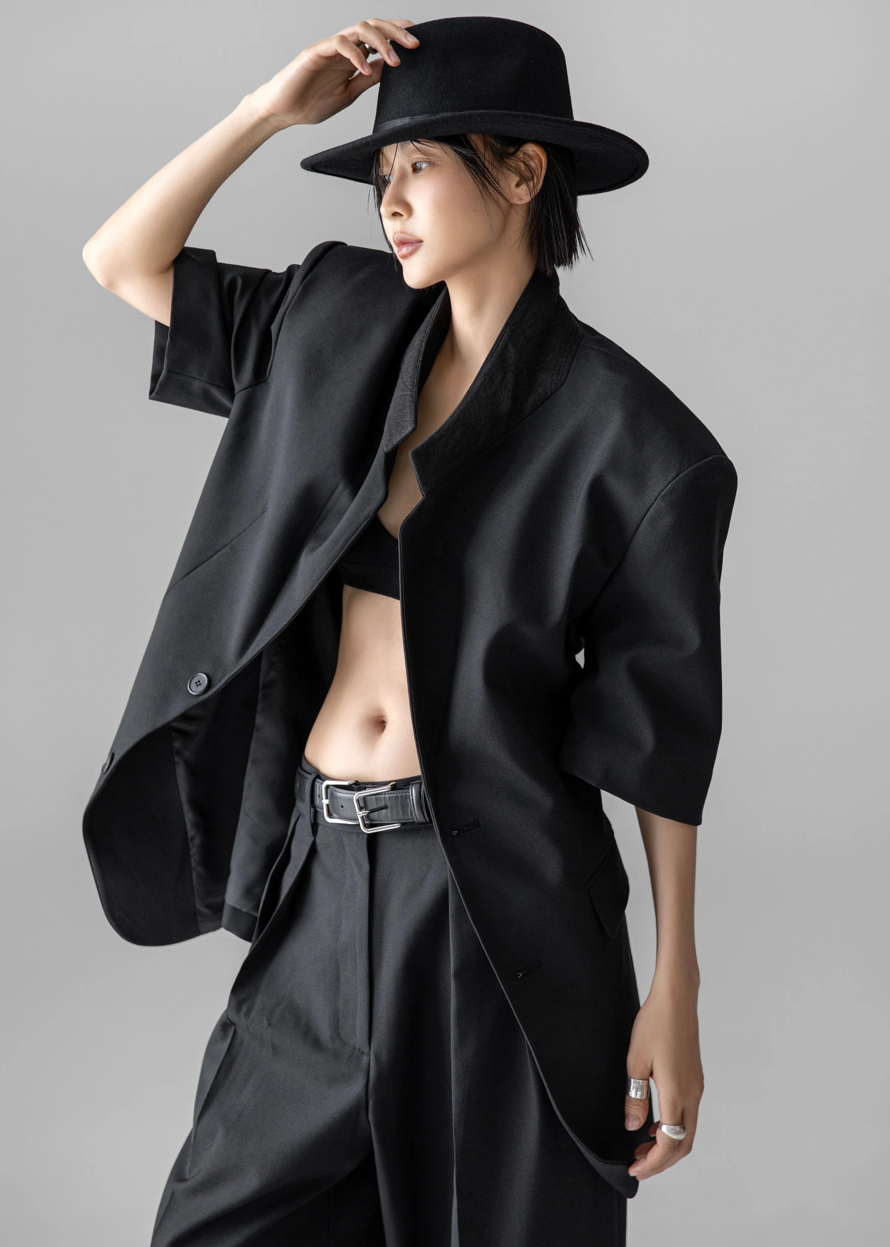Ivora Short Sleeve Blazer - Black sold by Frankie Shop product image thumbnail 5
