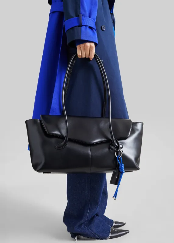 Low Classic Haricot Mini Flap Bag - Black made by LOW CLASSIC