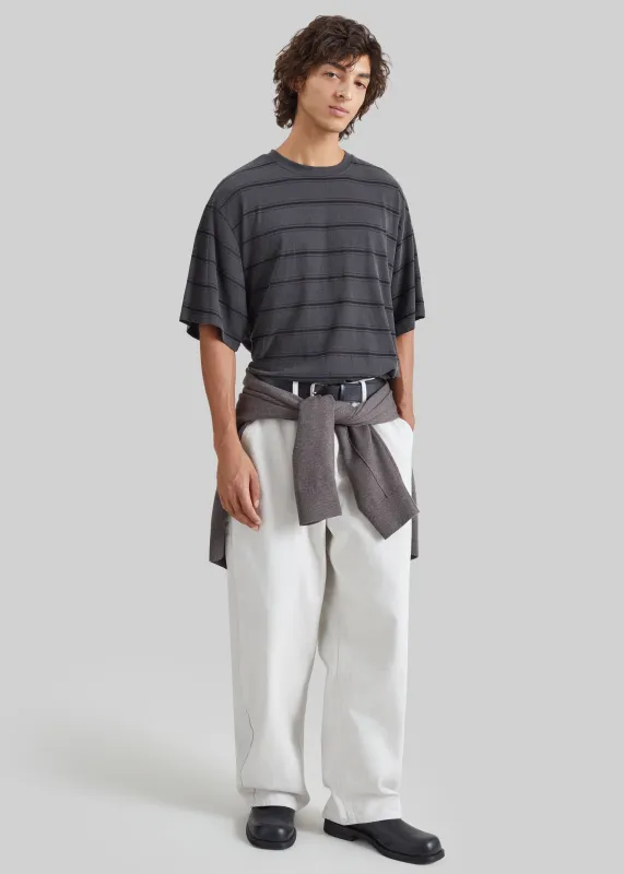 Milau Oversized T-Shirt - Charcoal Multi Stripe made by Frankie Shop