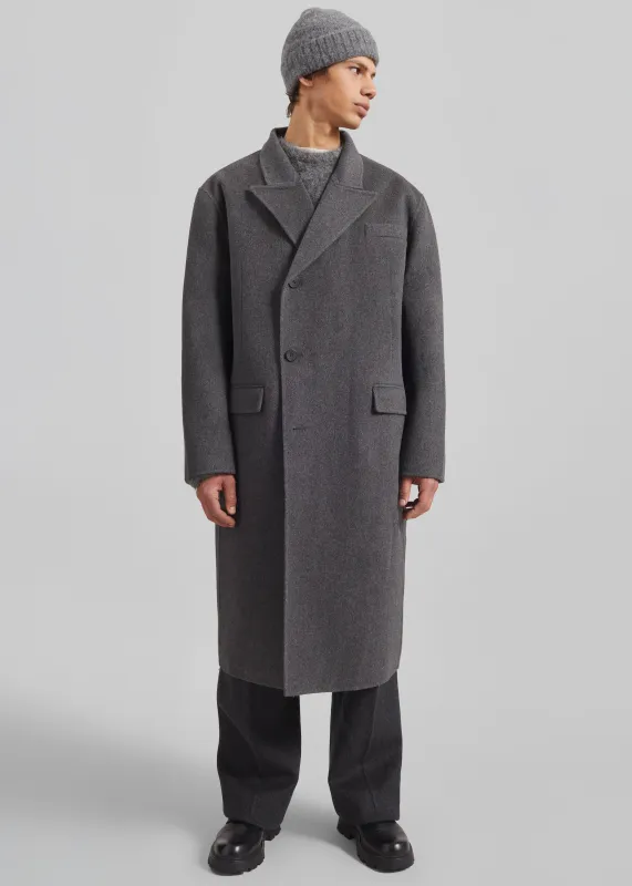 Paxton Wool Coat - Grey Melange made by Frankie Shop