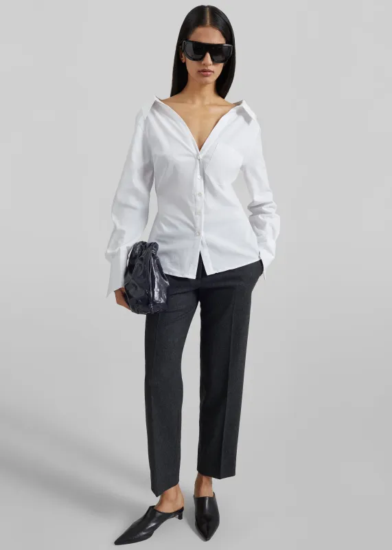 Mela Fitted Shirt - White made by Frankie Shop