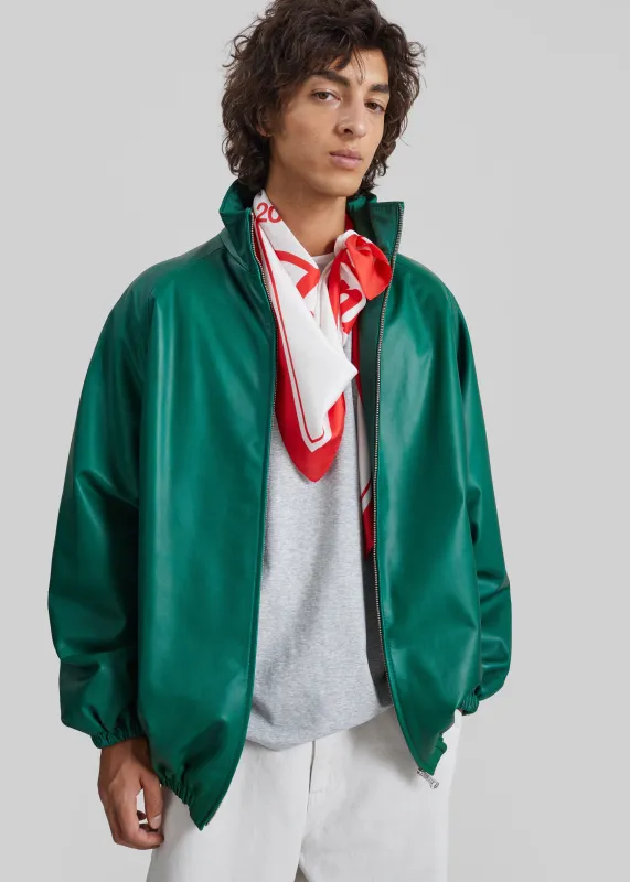 Baxter Leather Track Jacket - Green made by Frankie Shop