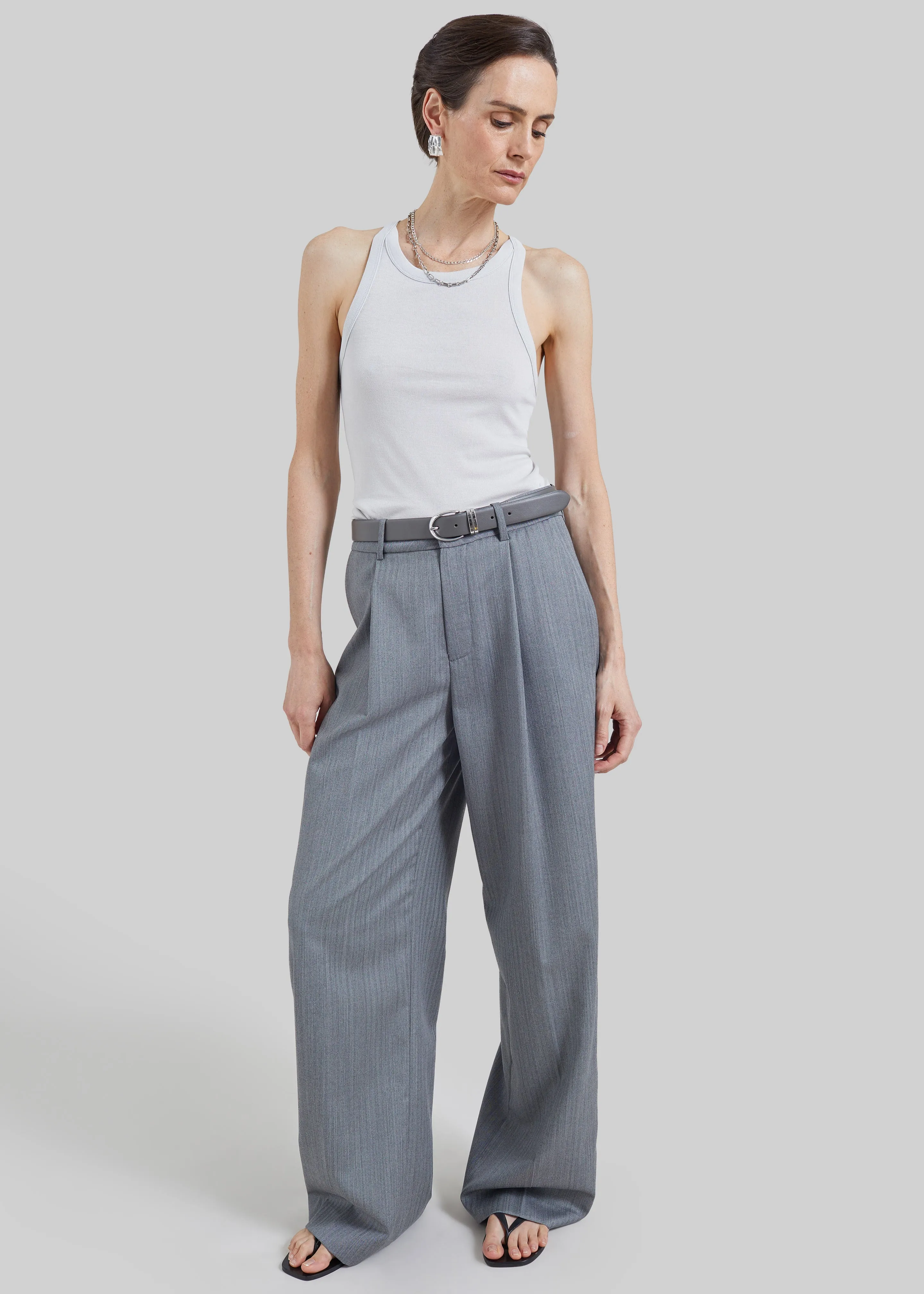 Milena Chevron Tailored Trousers - Grey sold by Frankie Shop product image thumbnail 5