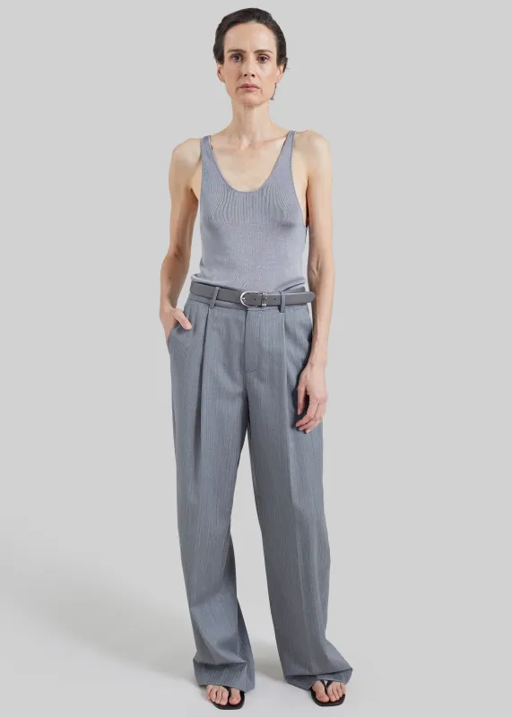 Milena Chevron Tailored Trousers - Grey made by Frankie Shop