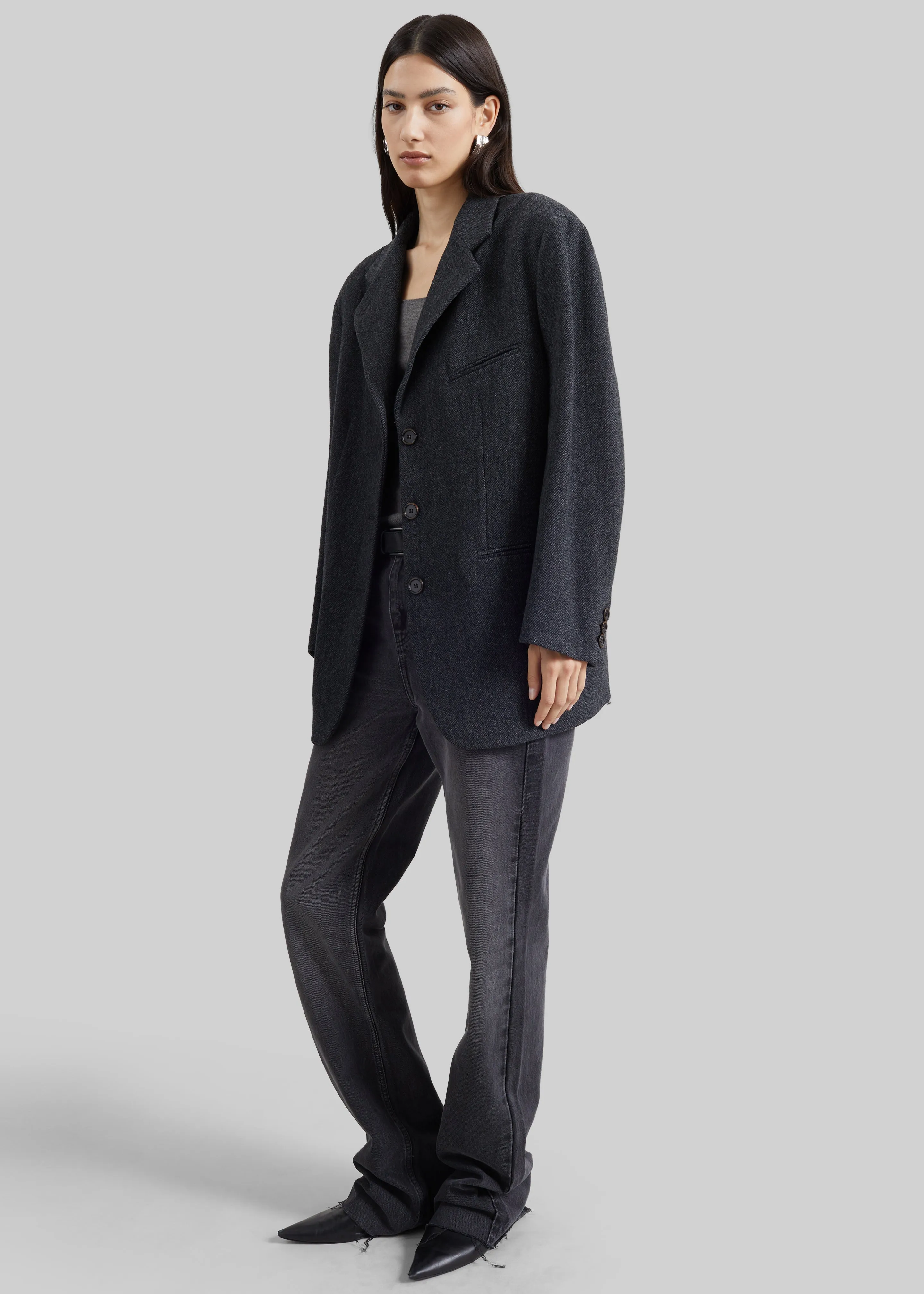 Low Classic Oversized Wool Tailored Jacket - Grey sold by Frankie Shop product image thumbnail 5