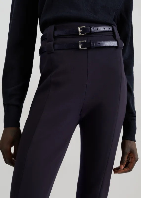 Jessie Leather Belt - Dark Navy made by Frankie Shop