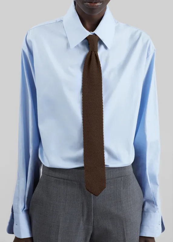 Zira Knitted Silk Tie - Brown made by Frankie Shop