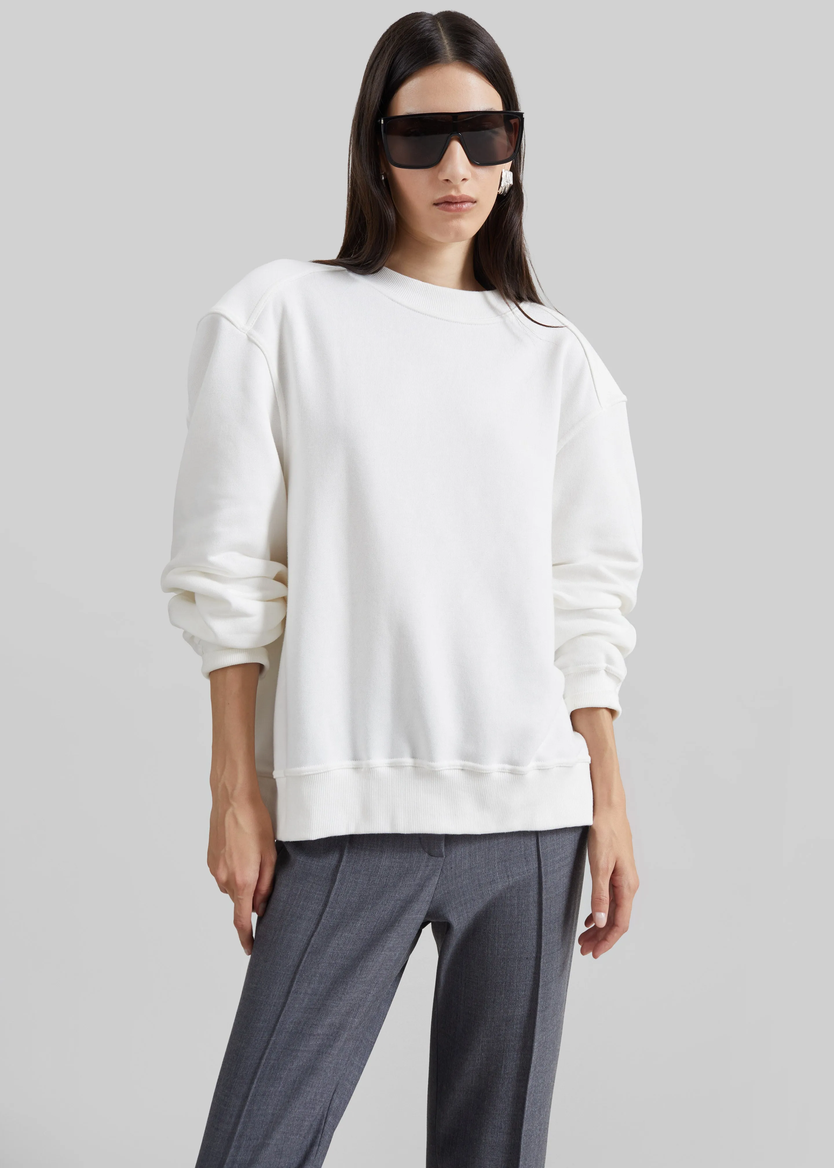 Isore Sculpted Shoulder Sweatshirt - White sold by Frankie Shop product image thumbnail 4