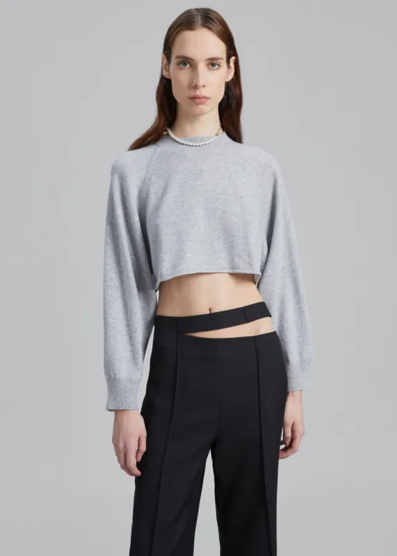 Loulou Studio Bocas Cashmere Sweater - Grey Melange sold by Frankie Shop