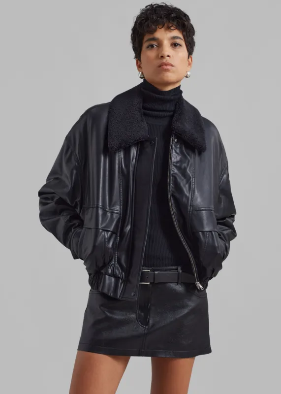 Low Classic Leather Short Jacket - Black sold by Frankie Shop