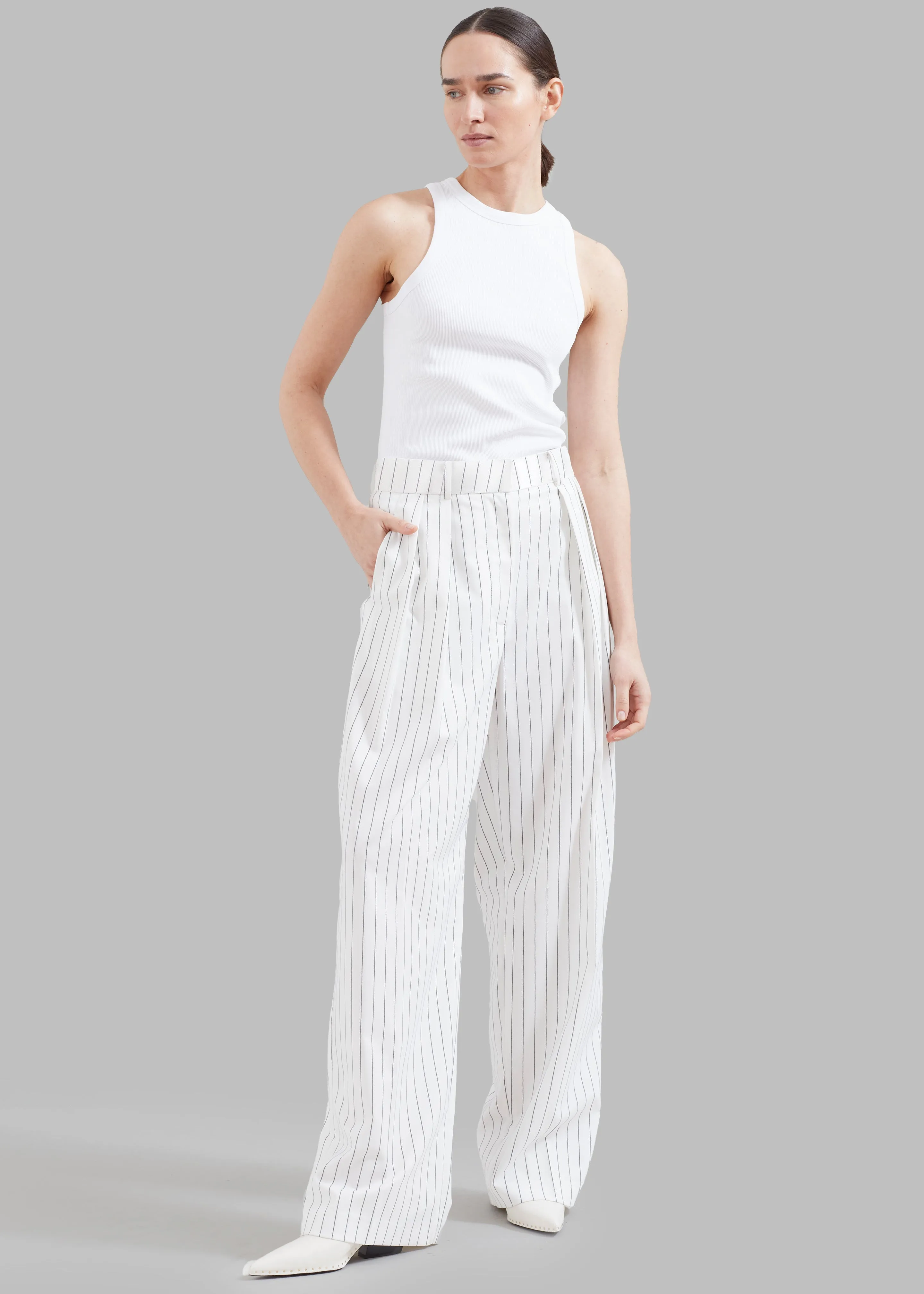 Tansy Fluid Pleated Trousers - White sold by Frankie Shop product image thumbnail 3