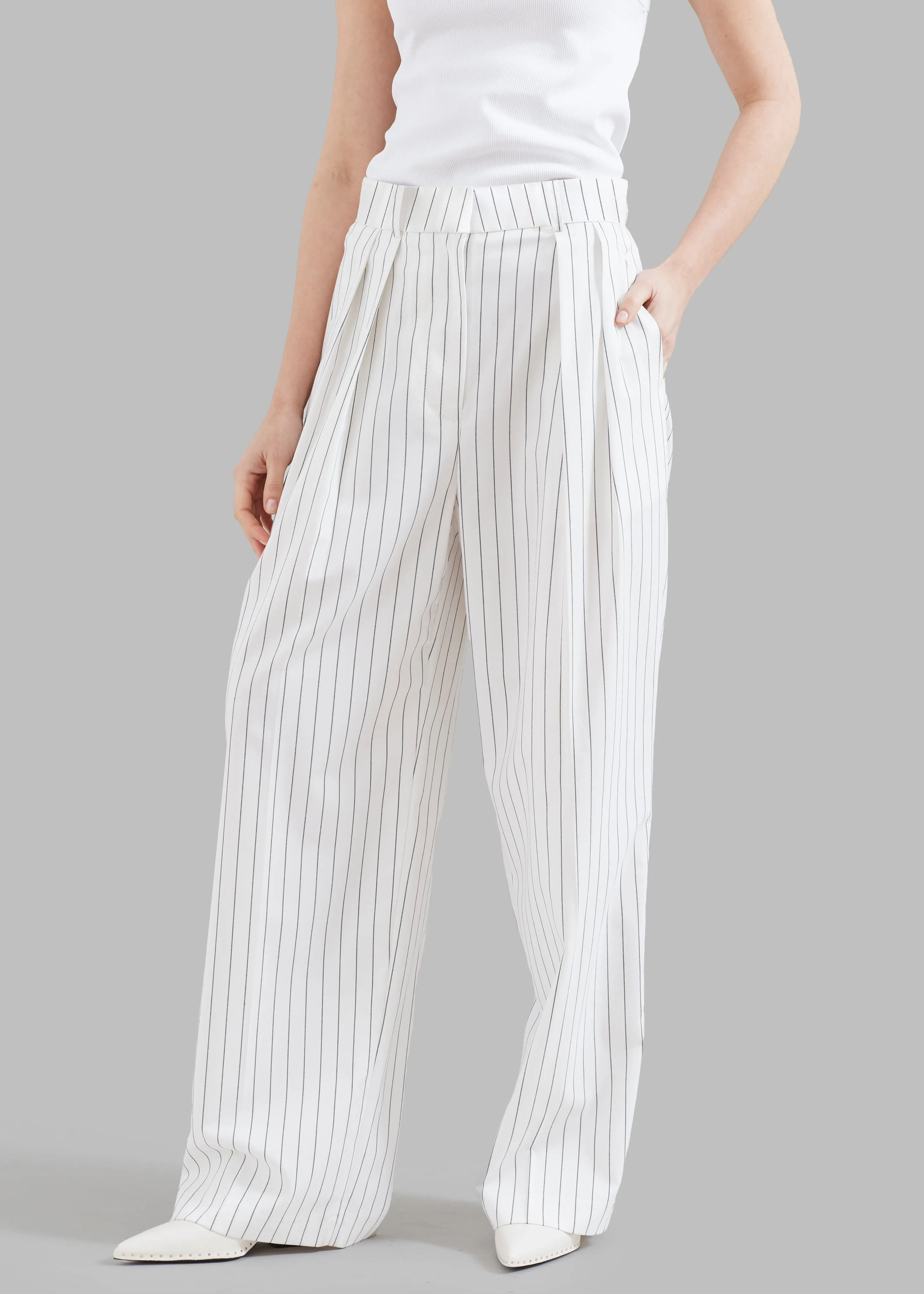 Tansy Fluid Pleated Trousers - White sold by Frankie Shop product image thumbnail 2