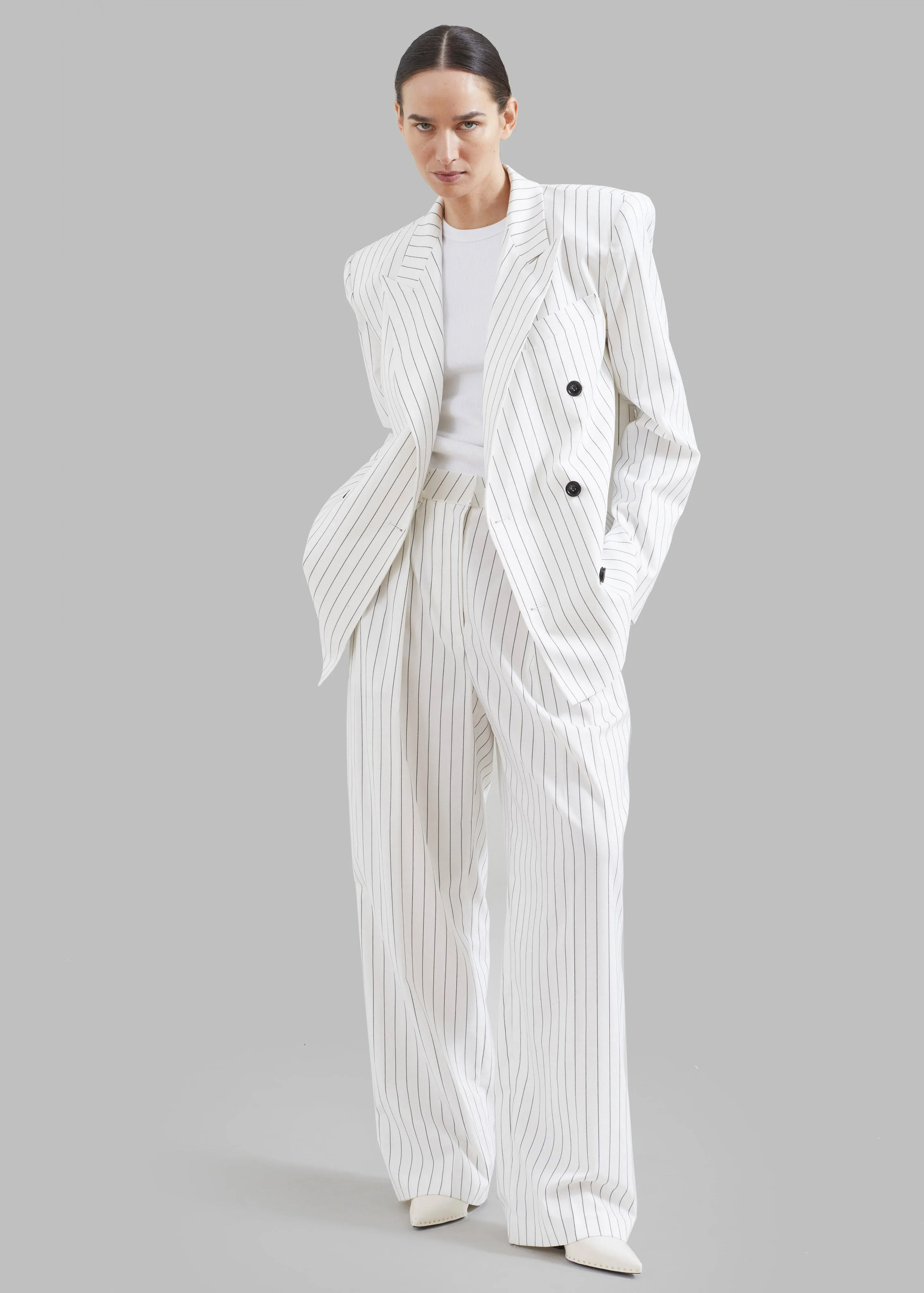 Tansy Fluid Pleated Trousers - White sold by Frankie Shop