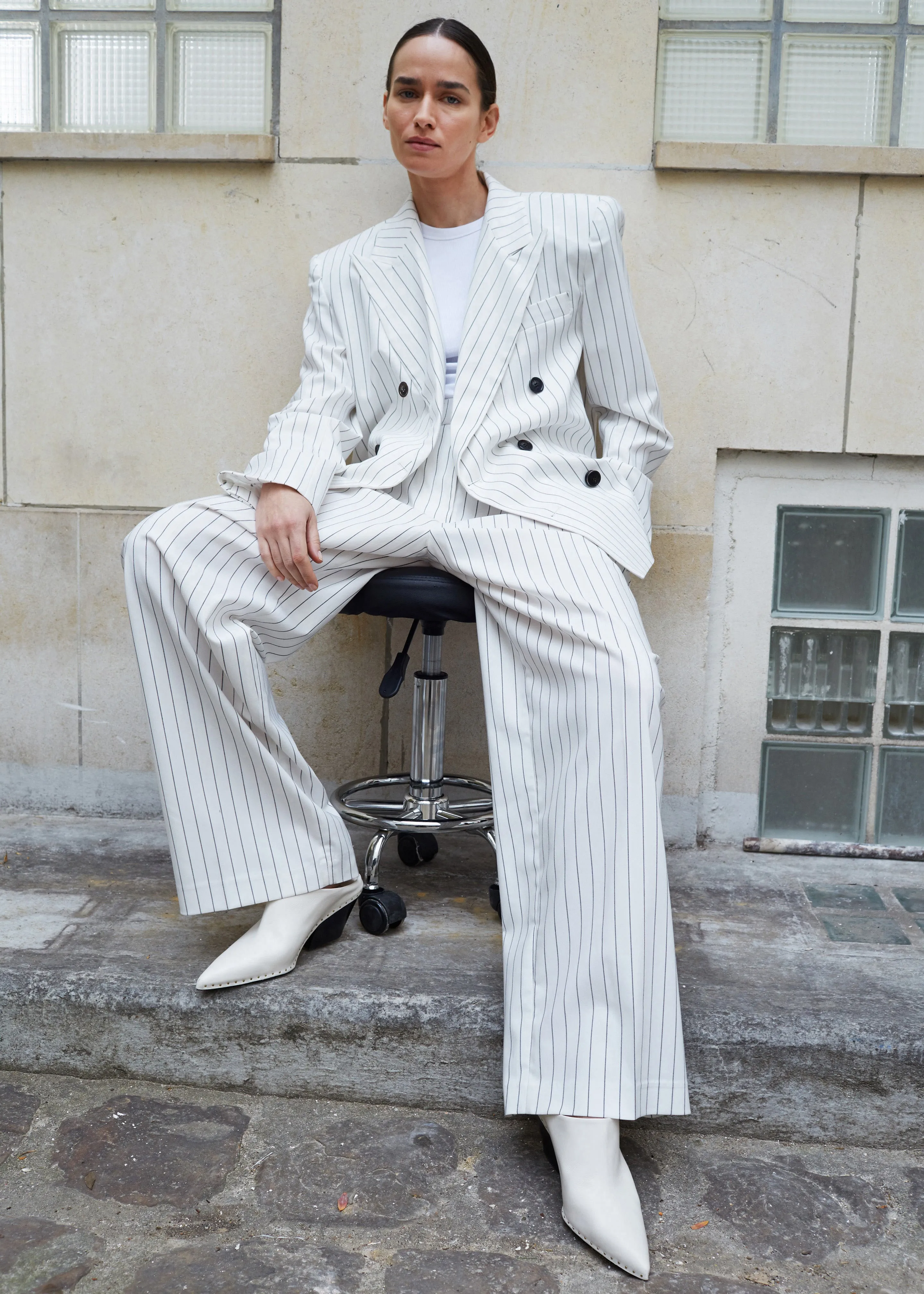 Tansy Fluid Pleated Trousers - White sold by Frankie Shop product image thumbnail 5