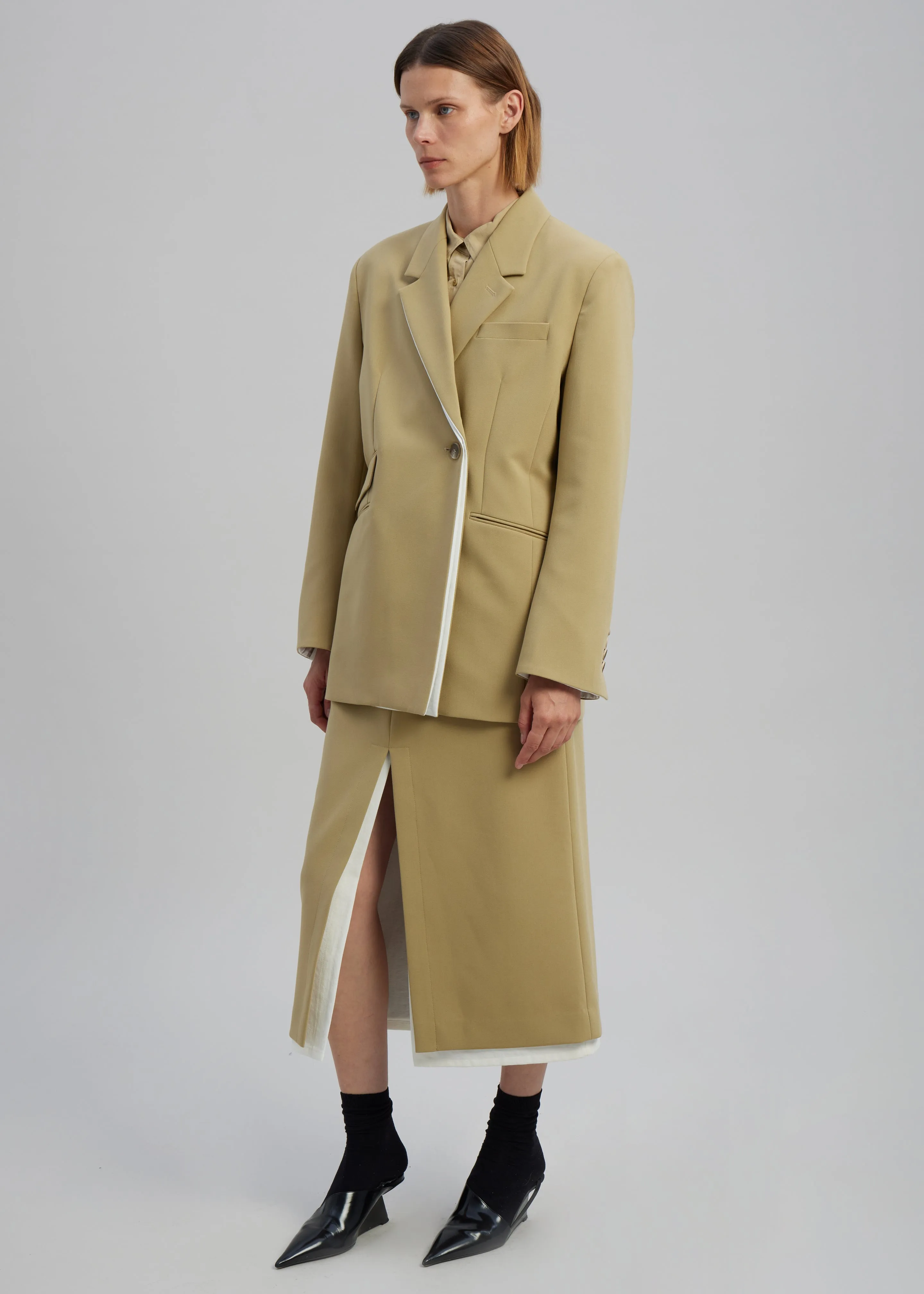 Telli Layered Blazer - Khaki sold by Frankie Shop product image thumbnail 5