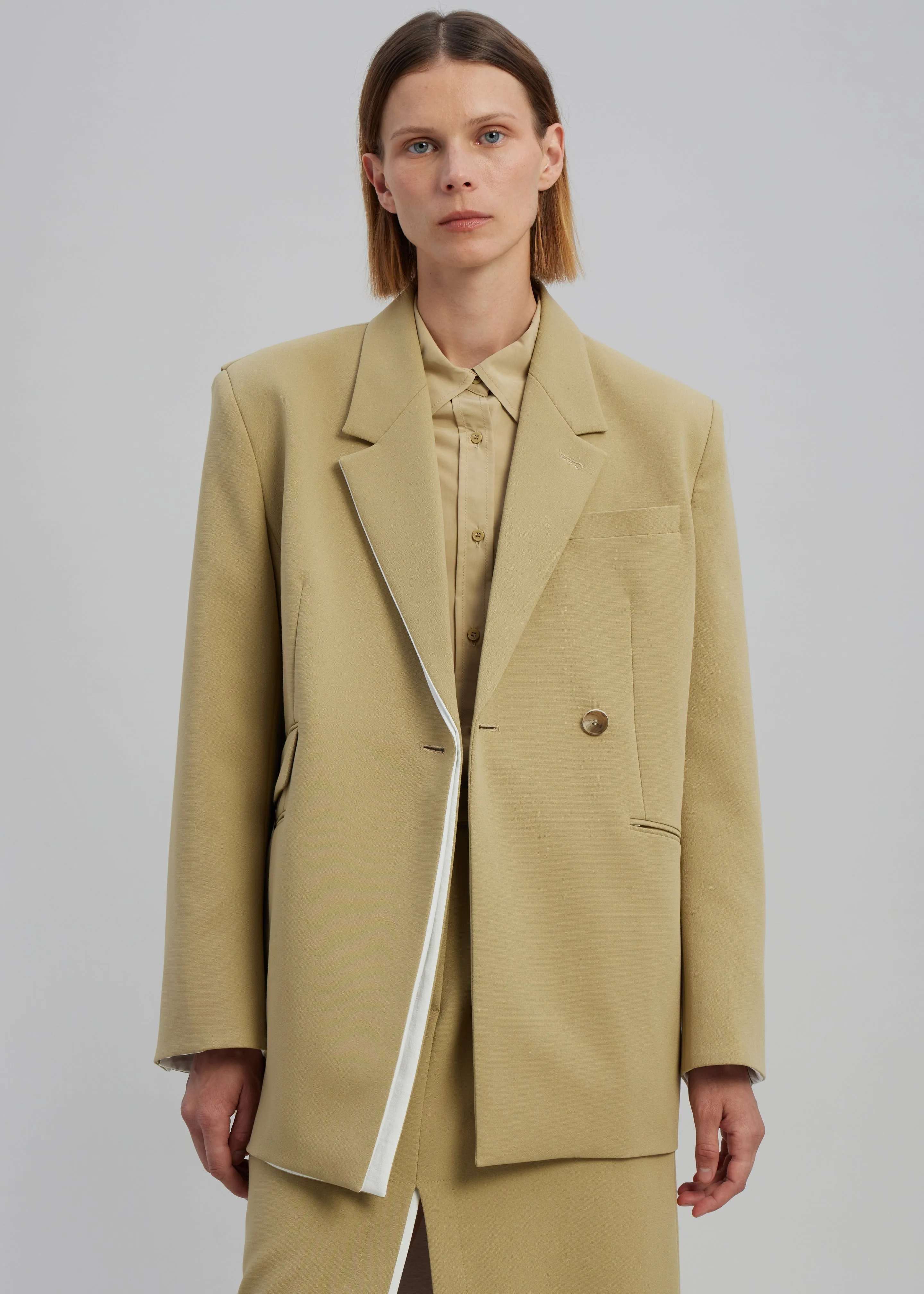 Telli Layered Blazer - Khaki sold by Frankie Shop product image thumbnail 4