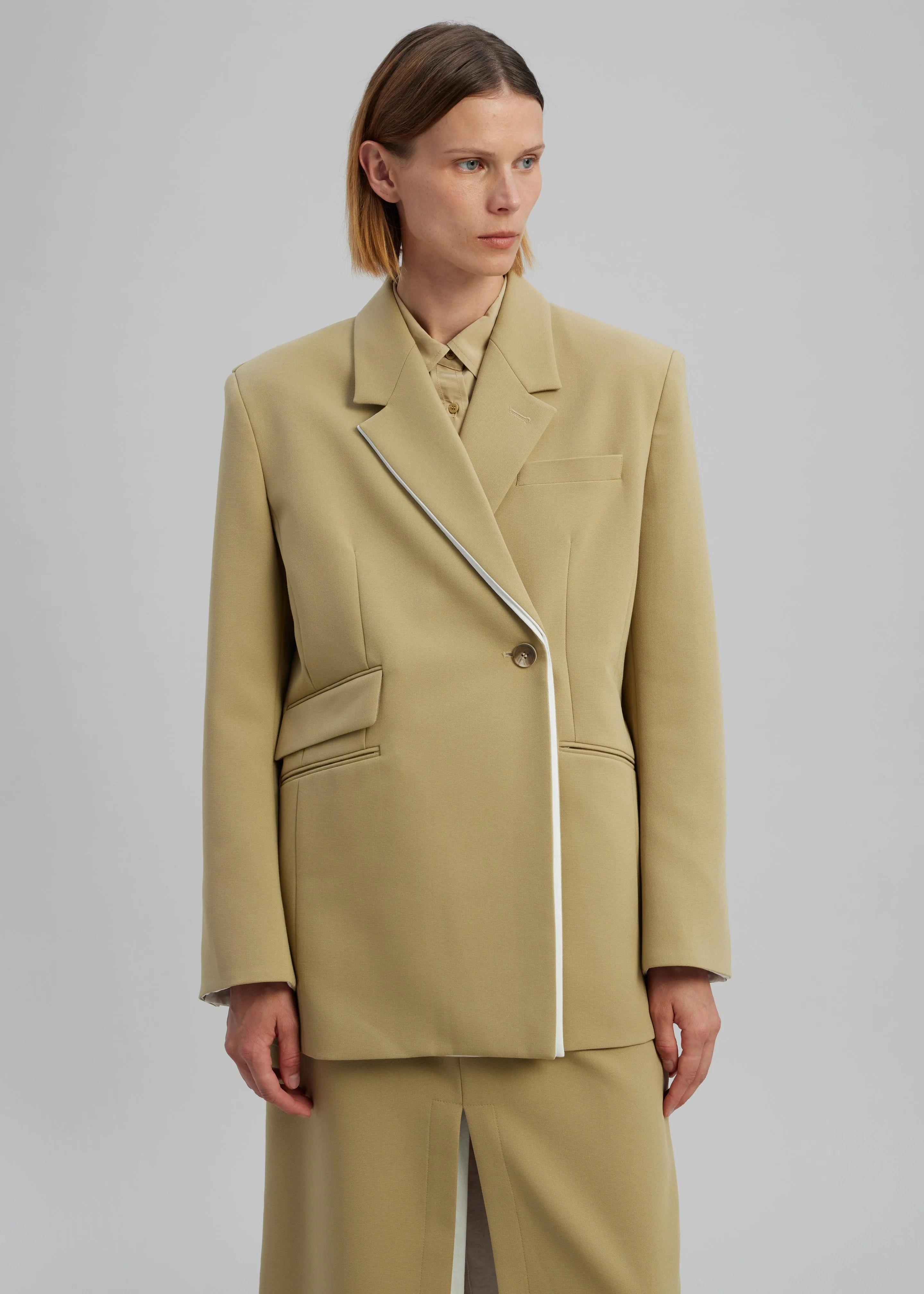 Telli Layered Blazer - Khaki sold by Frankie Shop