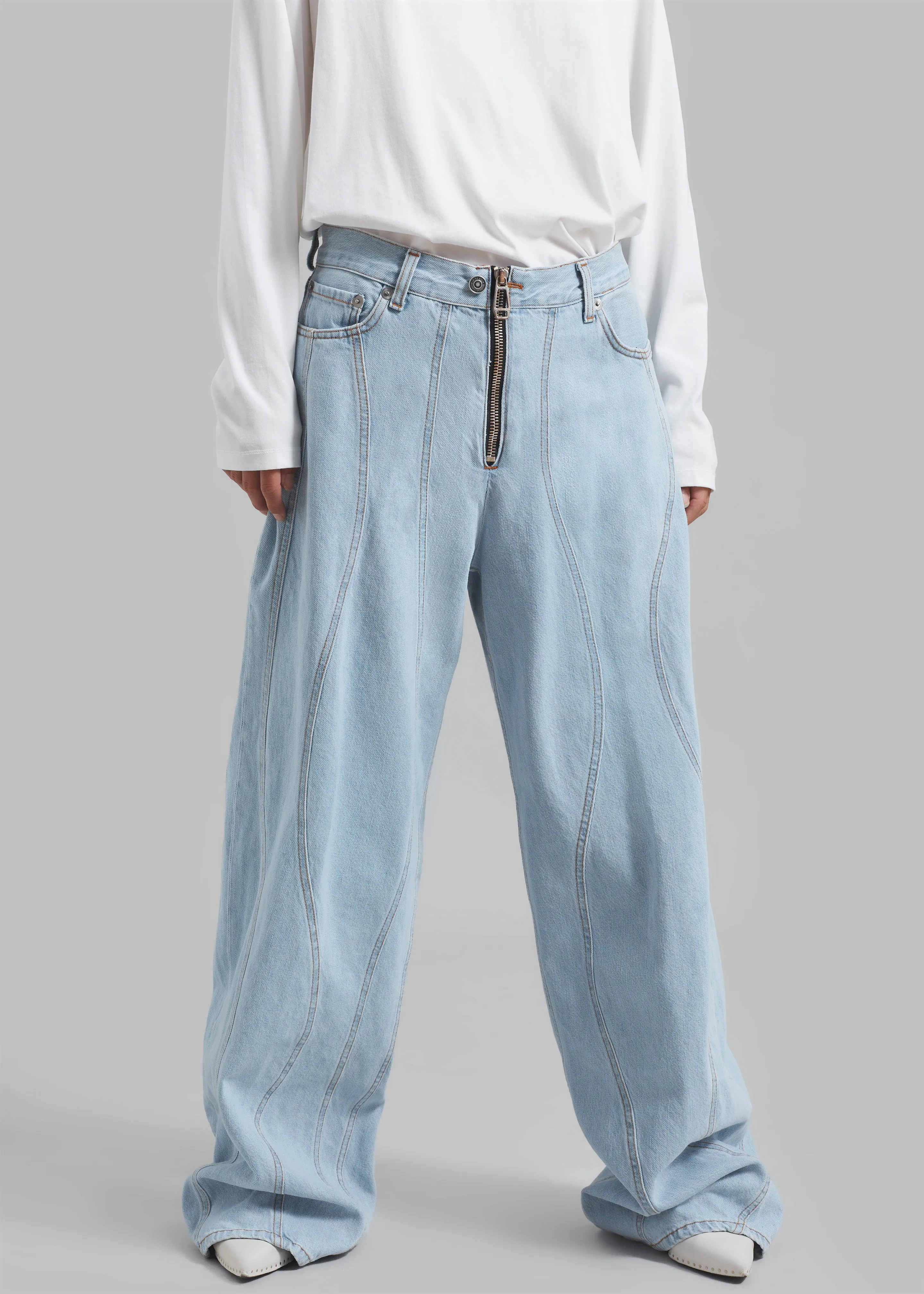 Haikure Bethany Zip Pants - Wave Blue Sea sold by Frankie Shop product image thumbnail 4