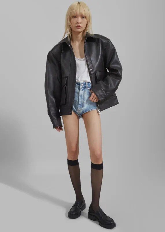 Remain V-Shaped Bomber Jacket - Chestnut sold by Frankie Shop