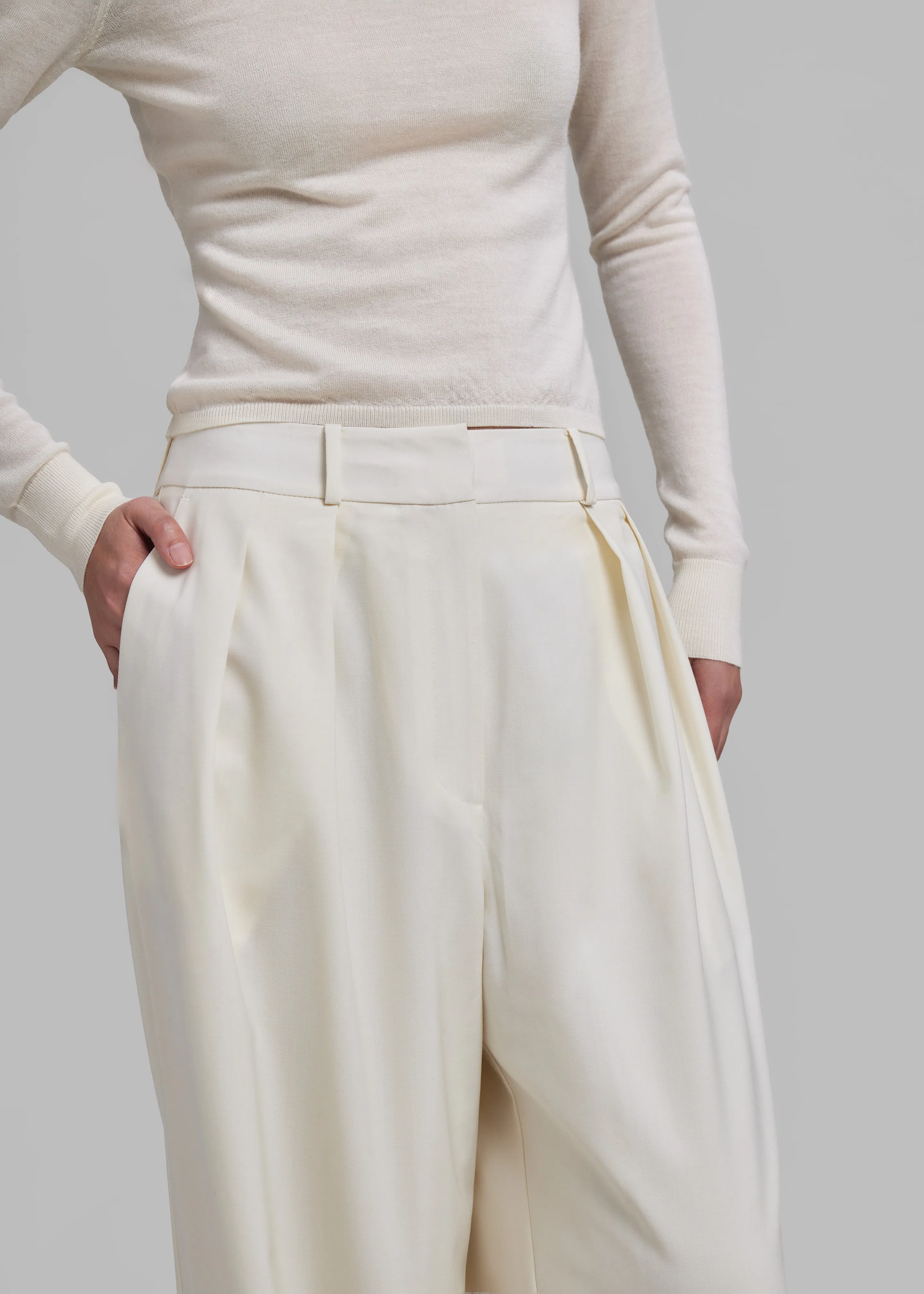 Ripley Pleated Trousers - Ivory sold by Frankie Shop product image thumbnail 3